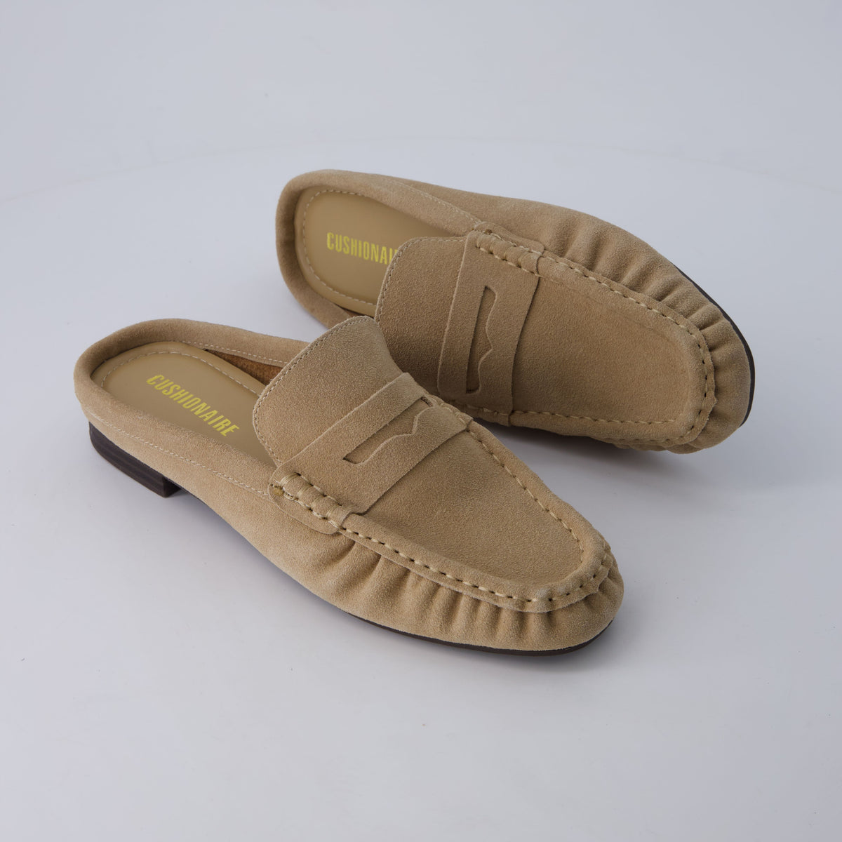 Heritage Suede Loafer Mules Sand Medium