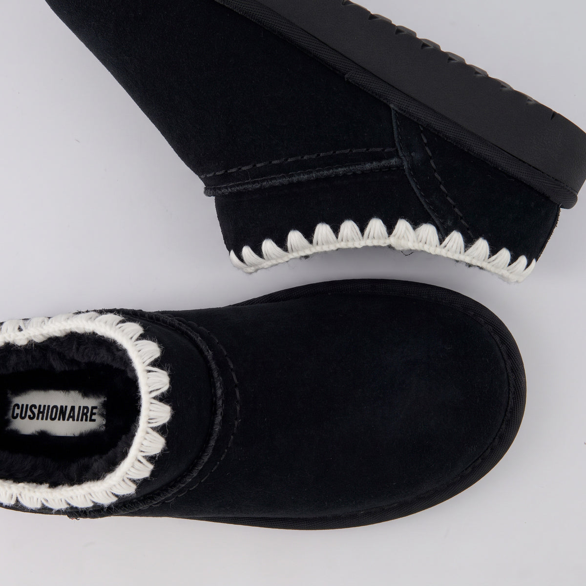 Hilo 3 Leather Kids Slippers Black Embroidered Medium