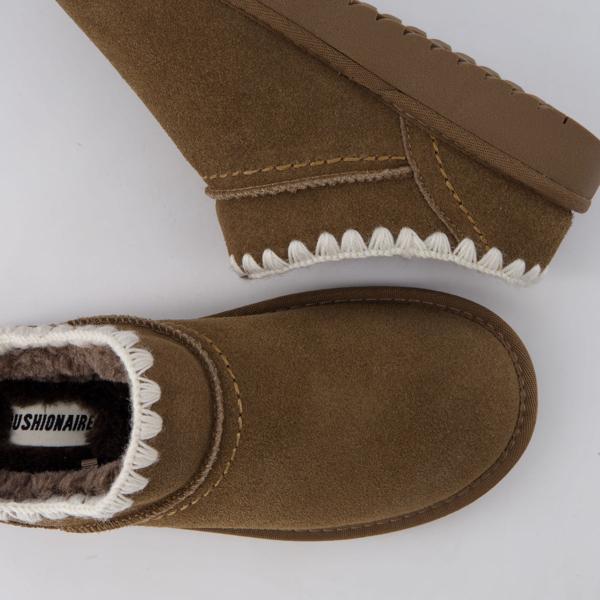 Hilo 3 Leather Kids Slippers Brown Embroidered Medium