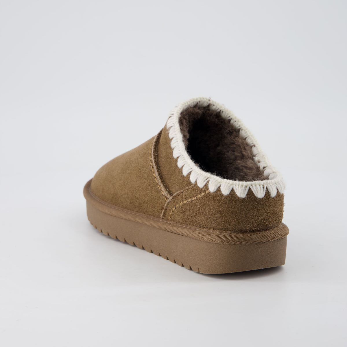 Hilo 3 Leather Kids Slippers Brown Embroidered Medium