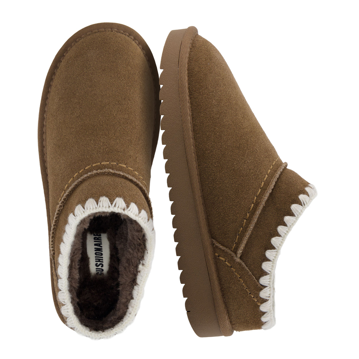 Hilo 3 Leather Kids Slippers Brown Embroidered Medium