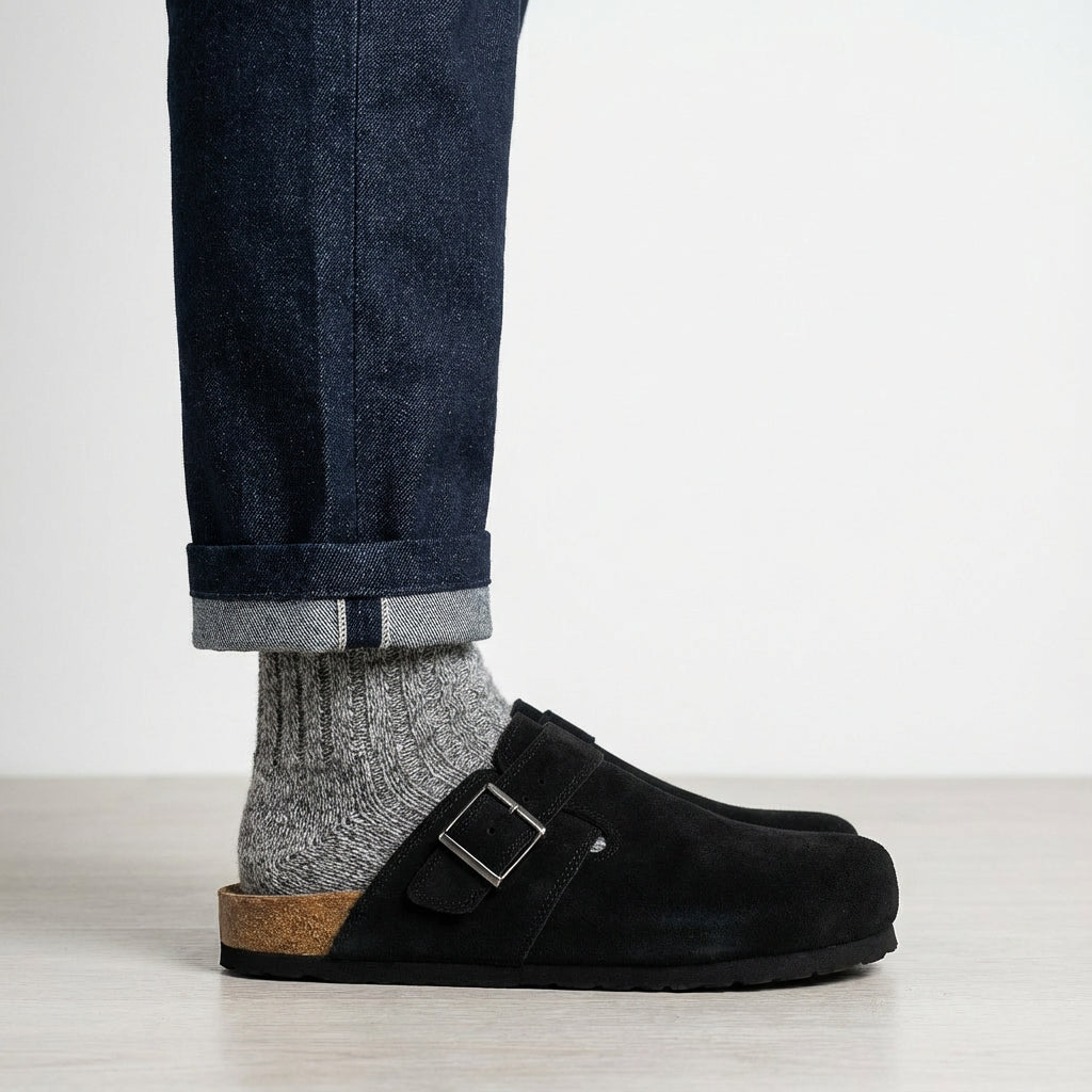 Hugo Genuine Suede Clogs Black Medium