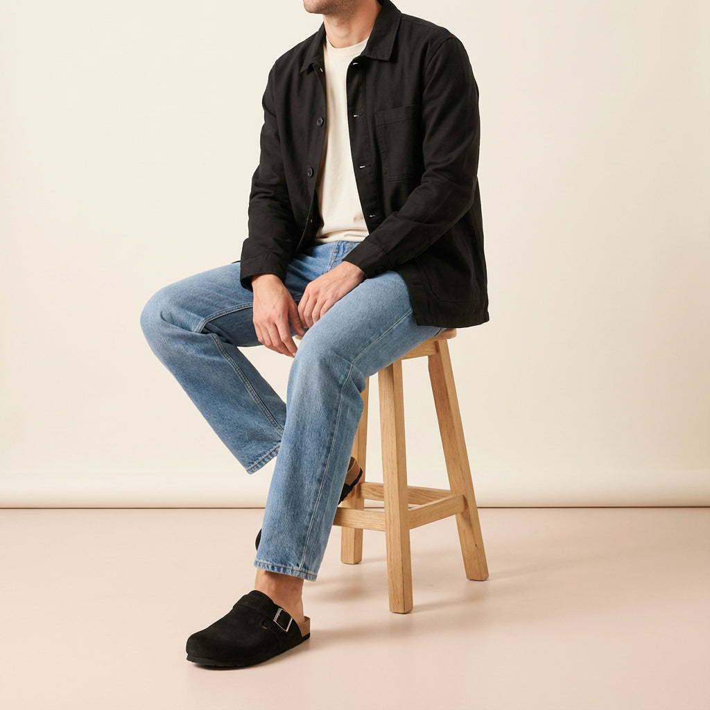 Hugo Genuine Suede Clogs Black Medium