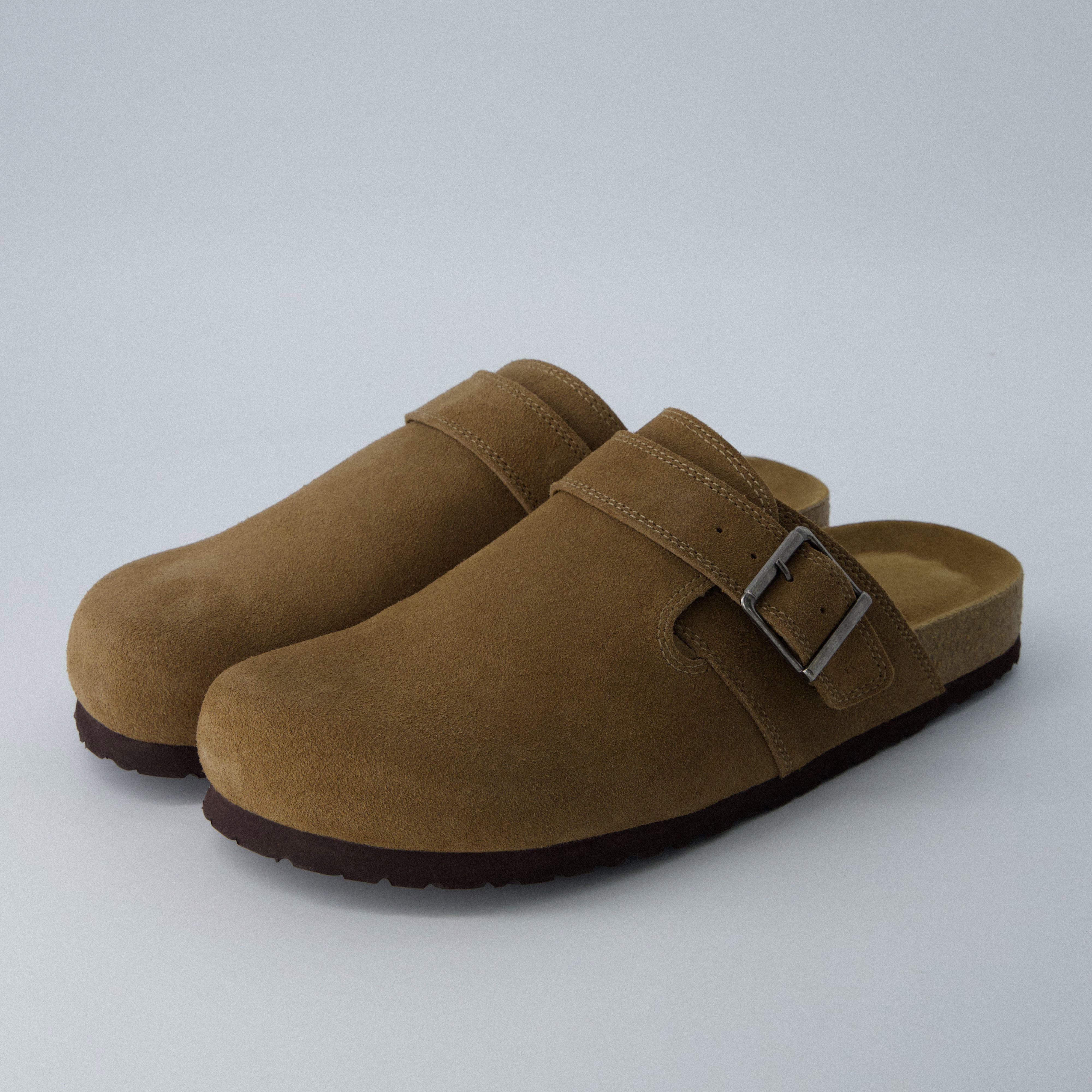 Hugo Genuine Suede Clogs Brown Medium