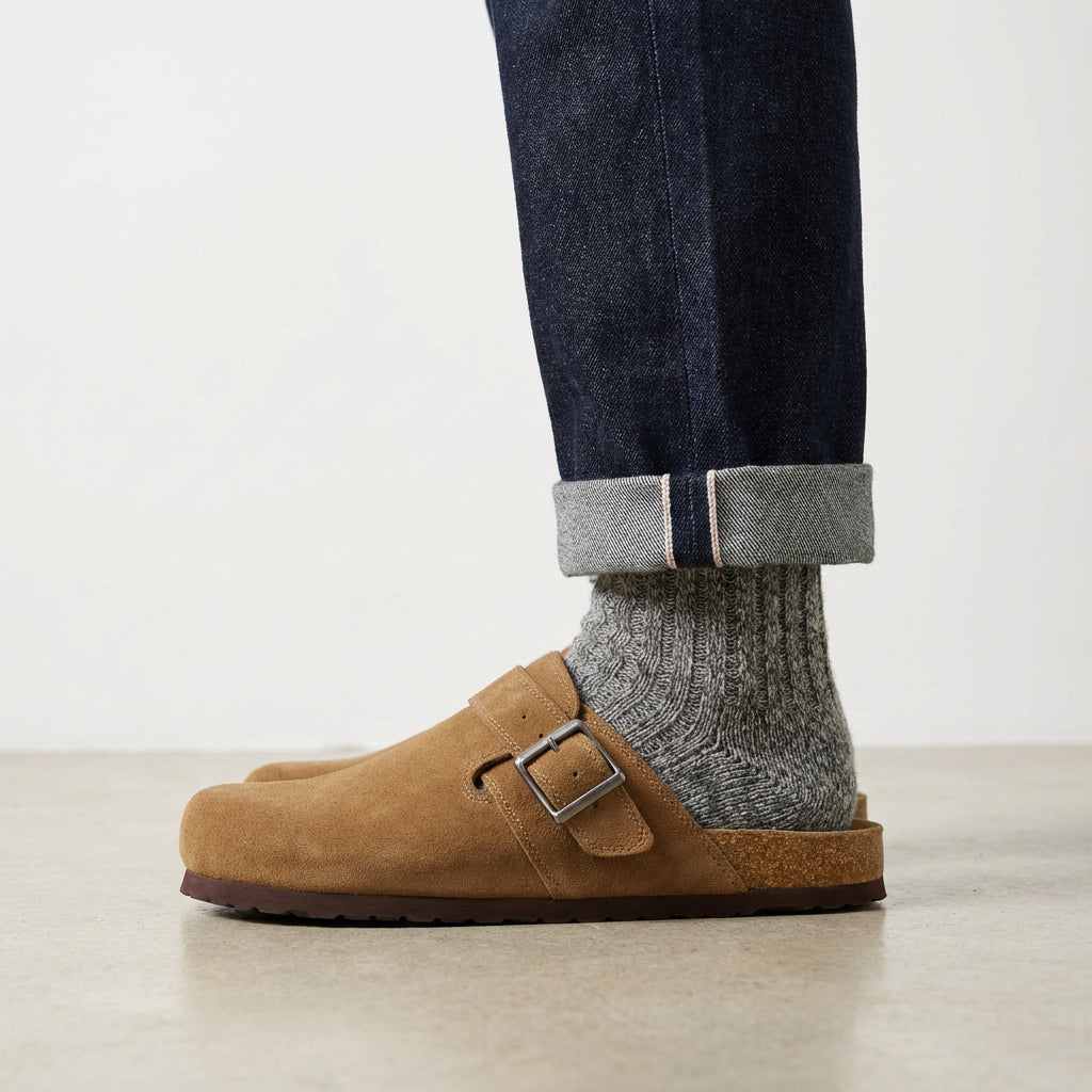 Hugo Genuine Suede Clogs Brown Medium