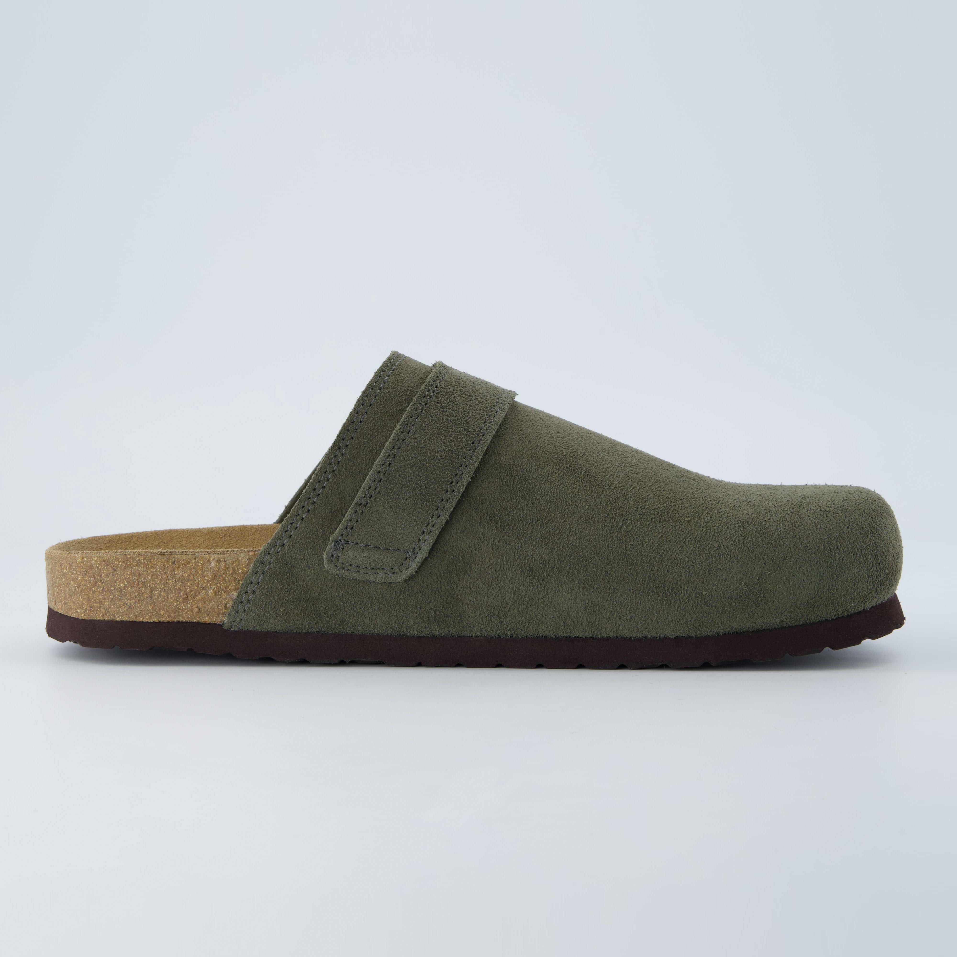 Hugo Genuine Suede Clogs Olive Medium