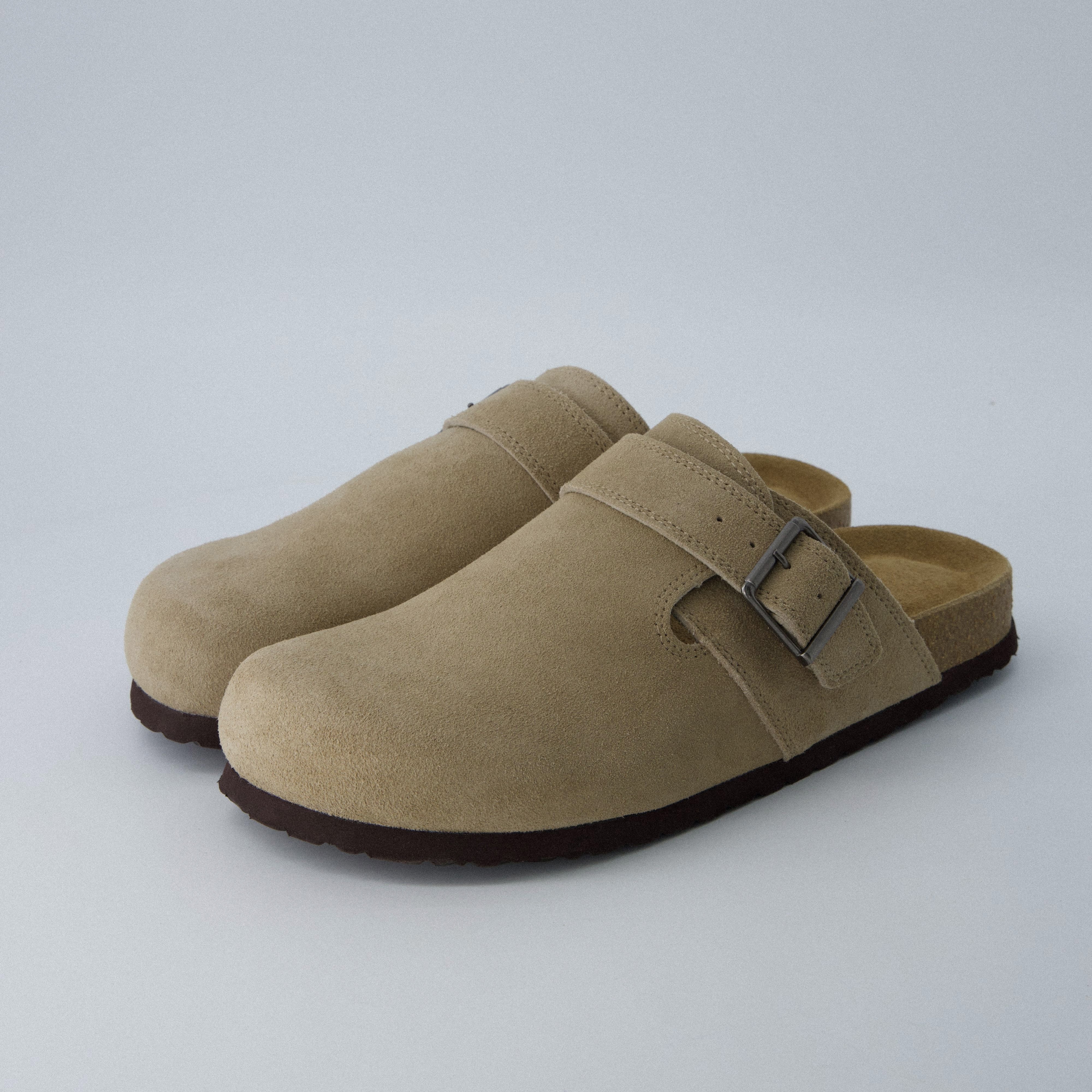 Hugo Genuine Suede Clogs Taupe Medium