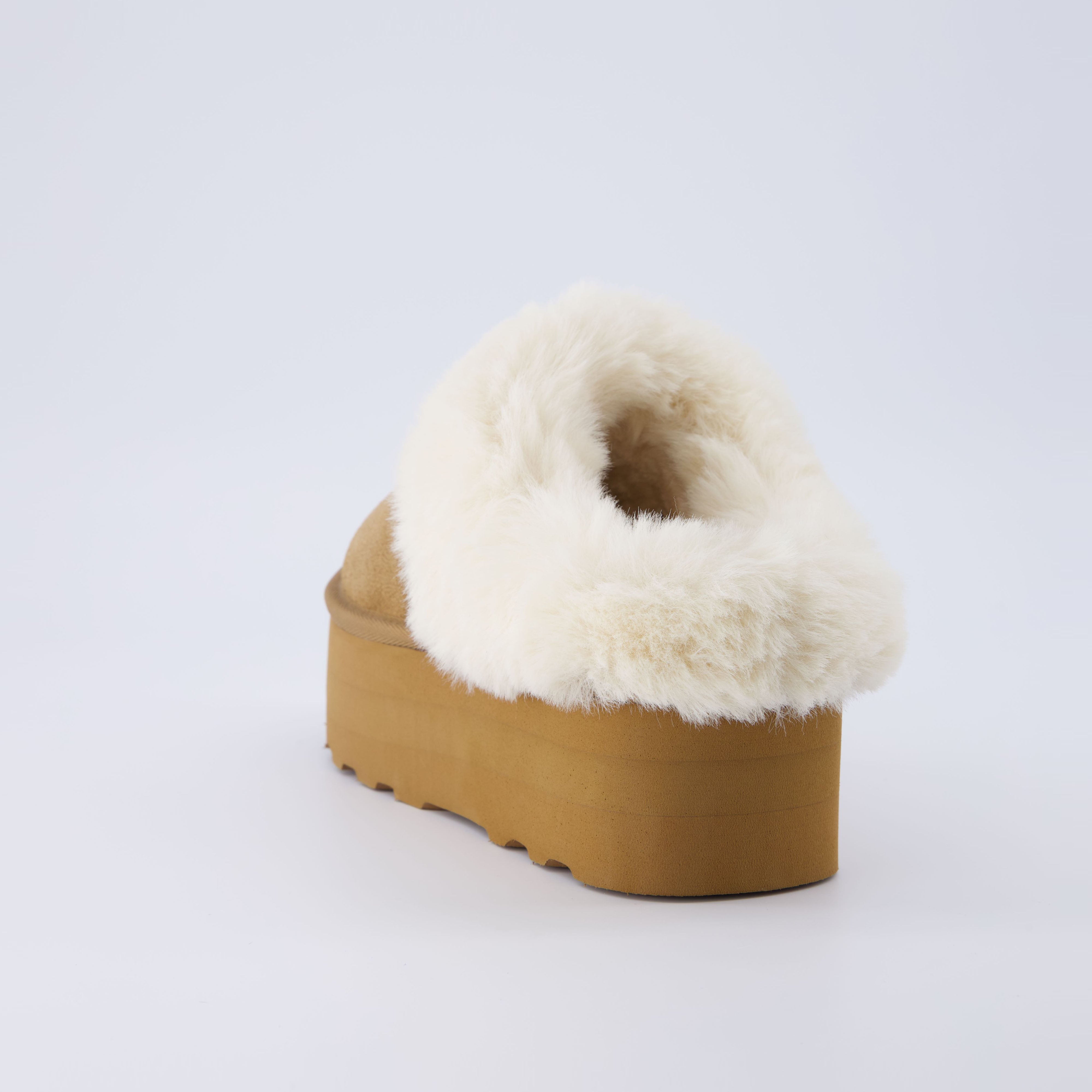 Husky Suede Cozy Platform Mule Chestnut