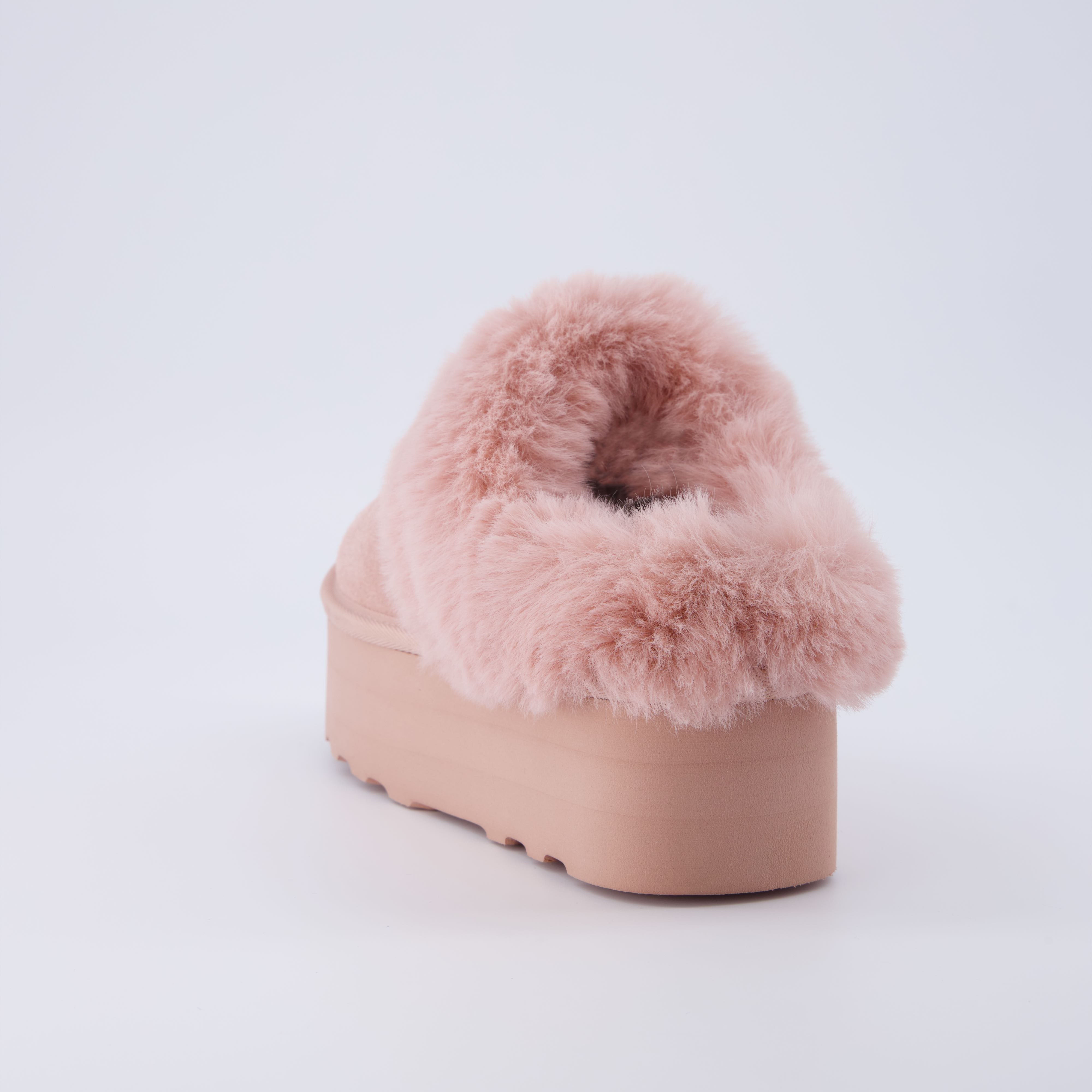 Husky Suede Cozy Platform Mule Pink
