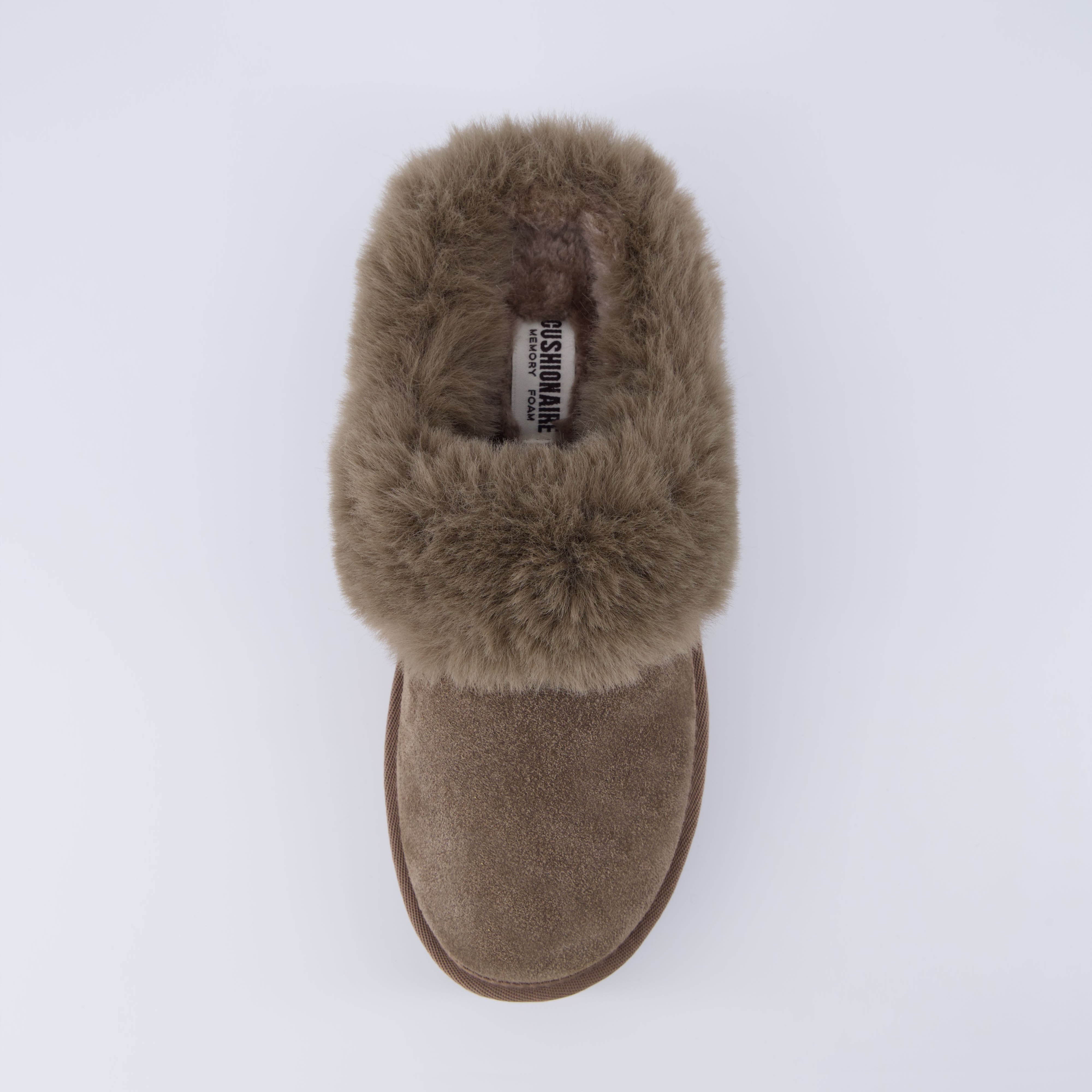 Husky Suede Cozy Platform Mule Taupe