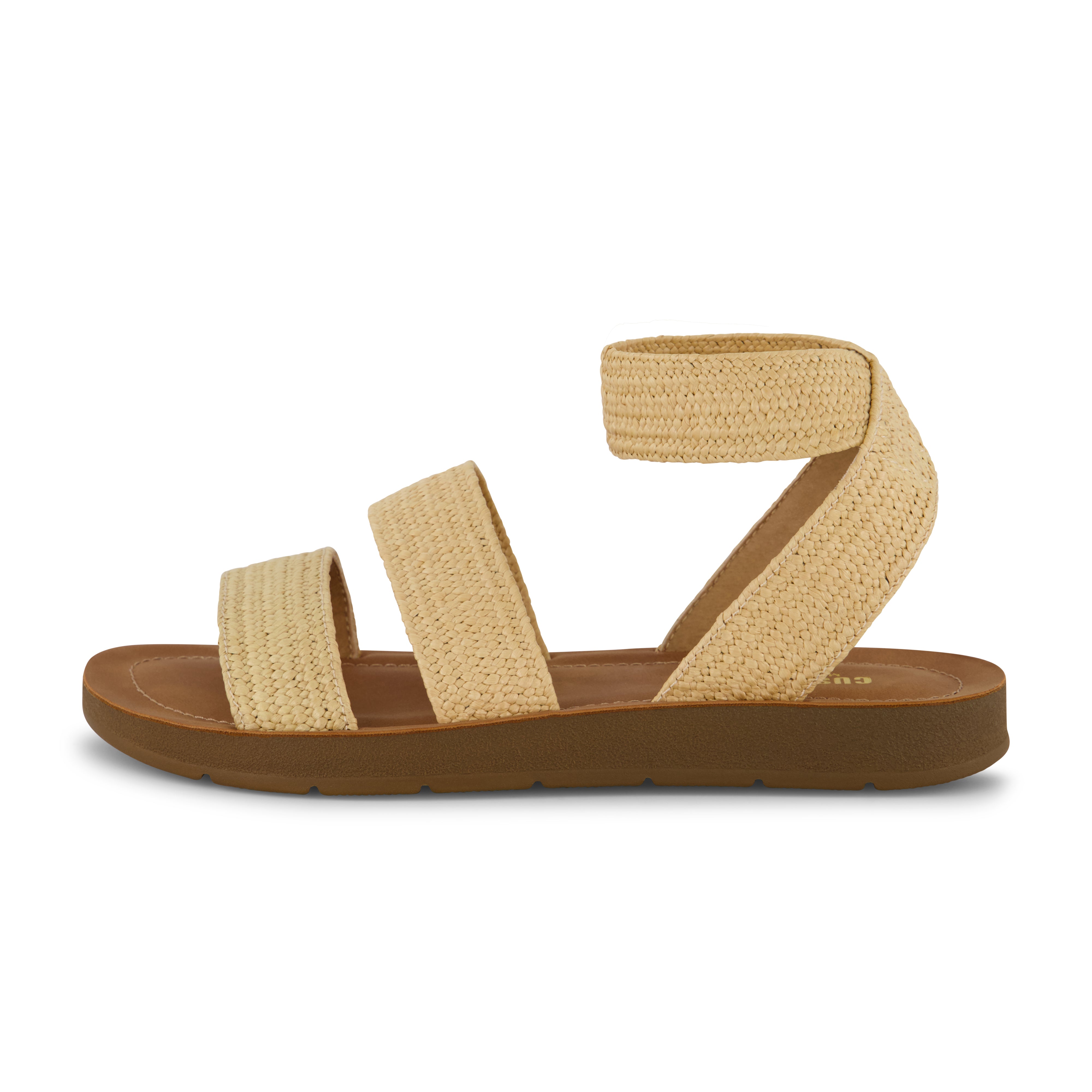 Indego Two Band Stretch Sandal Natural Raffia