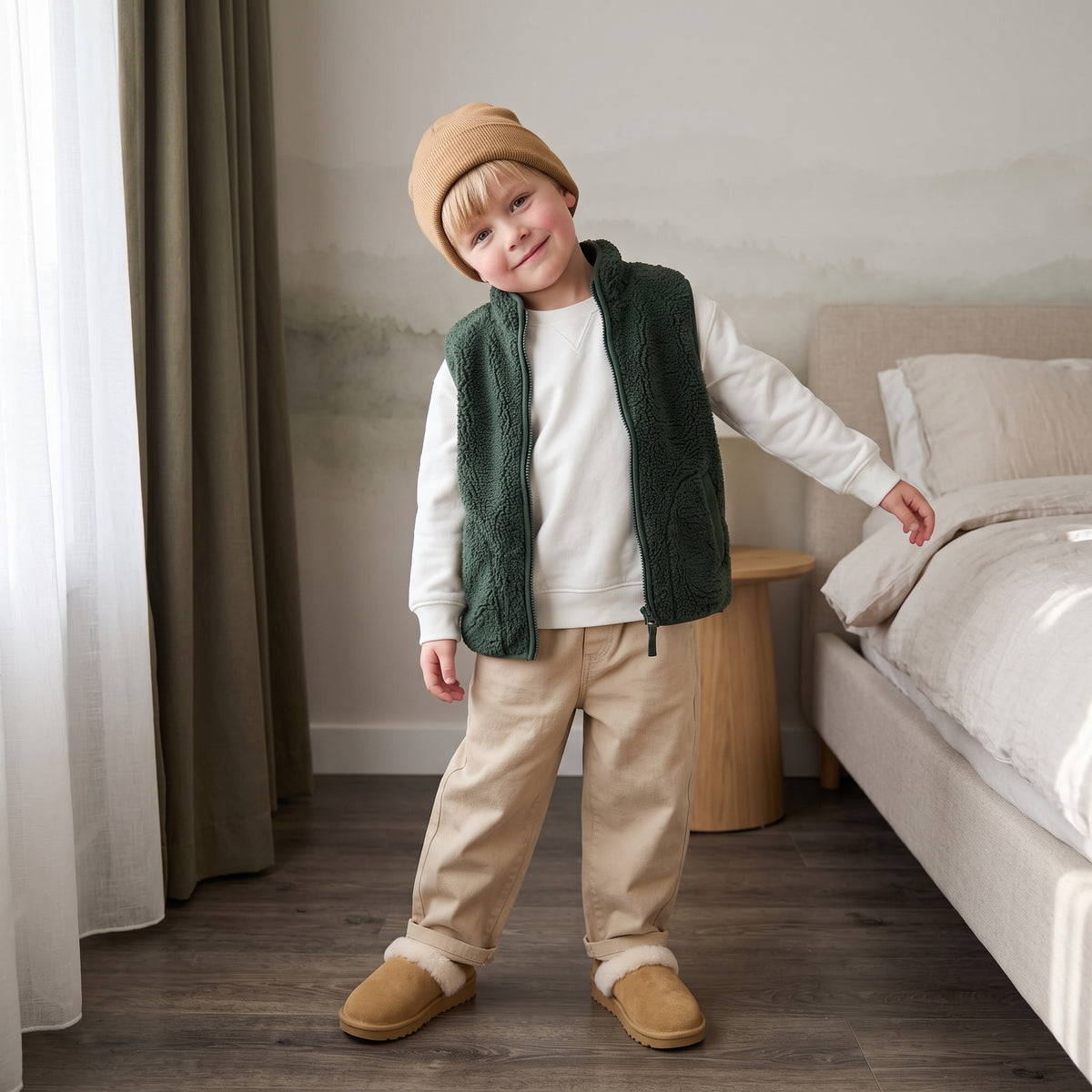 Kari Cozy Kids Slippers Chestnut Medium
