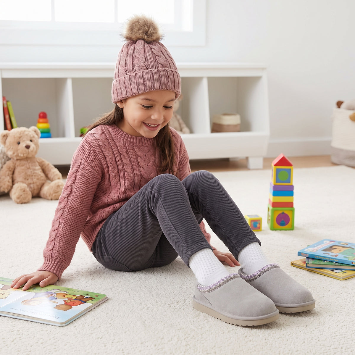 Keto-K Cozy Slipper Gray Lavender Medium