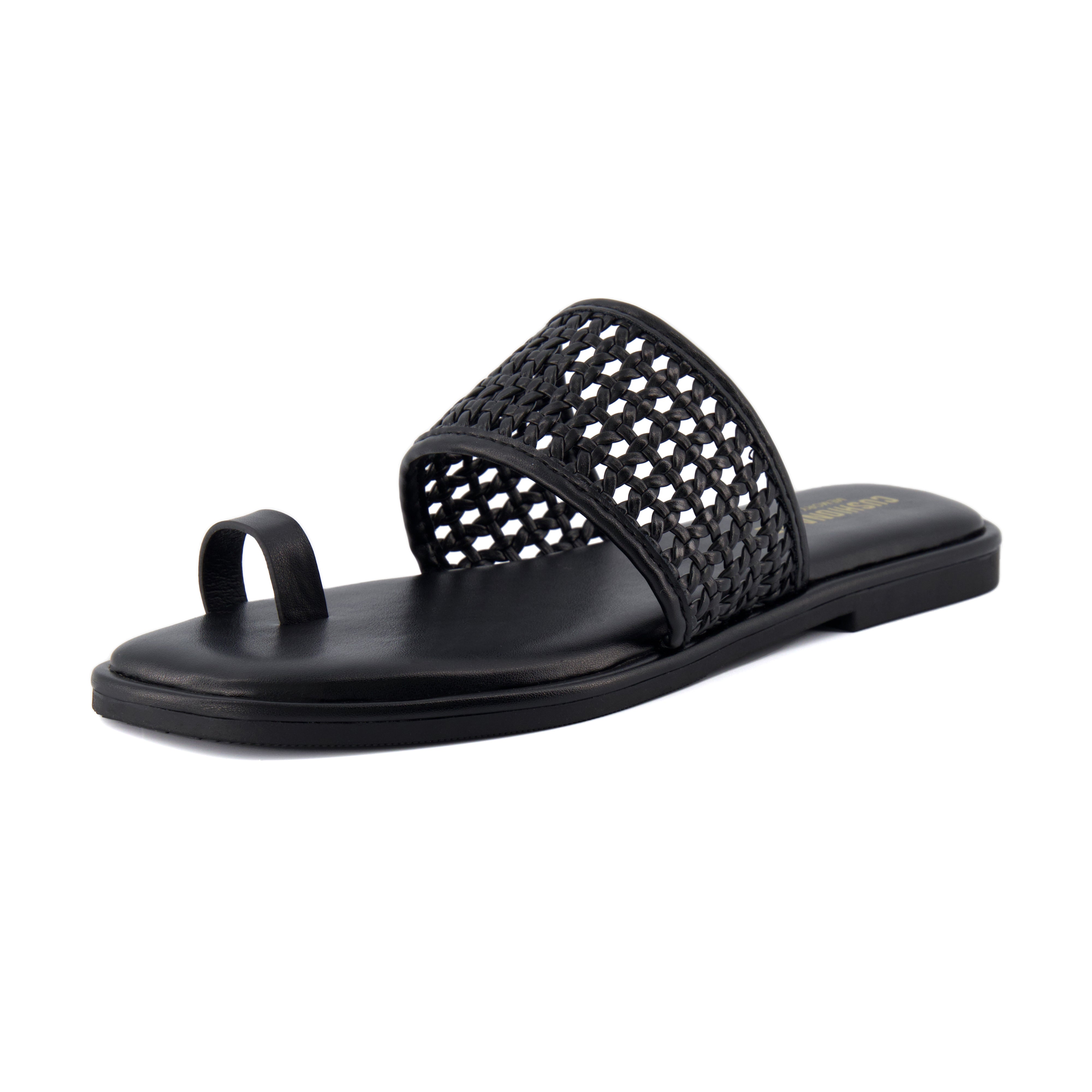 Kiss Toe Ring Sandal Black