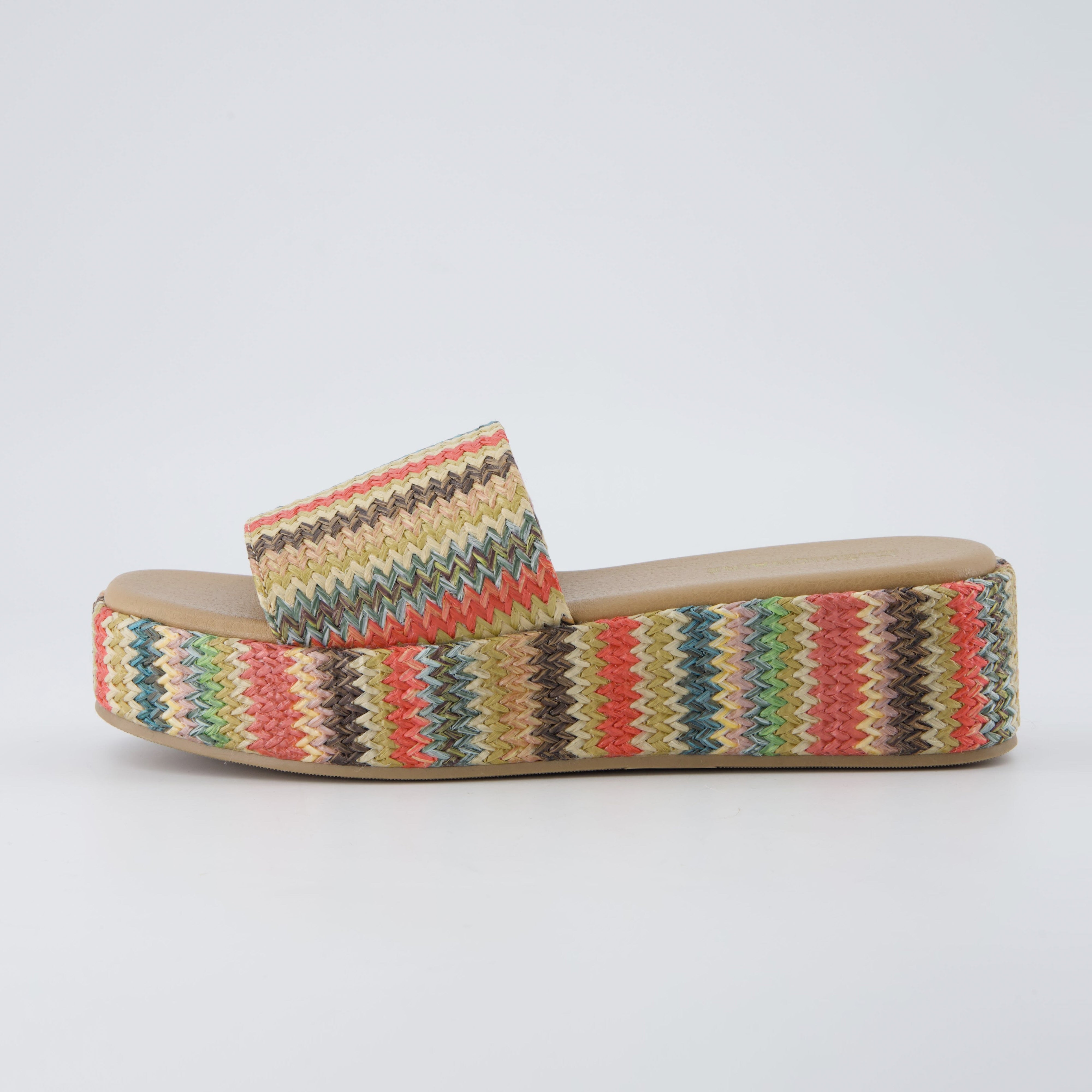Kudos Platform Sandal Black Raffia