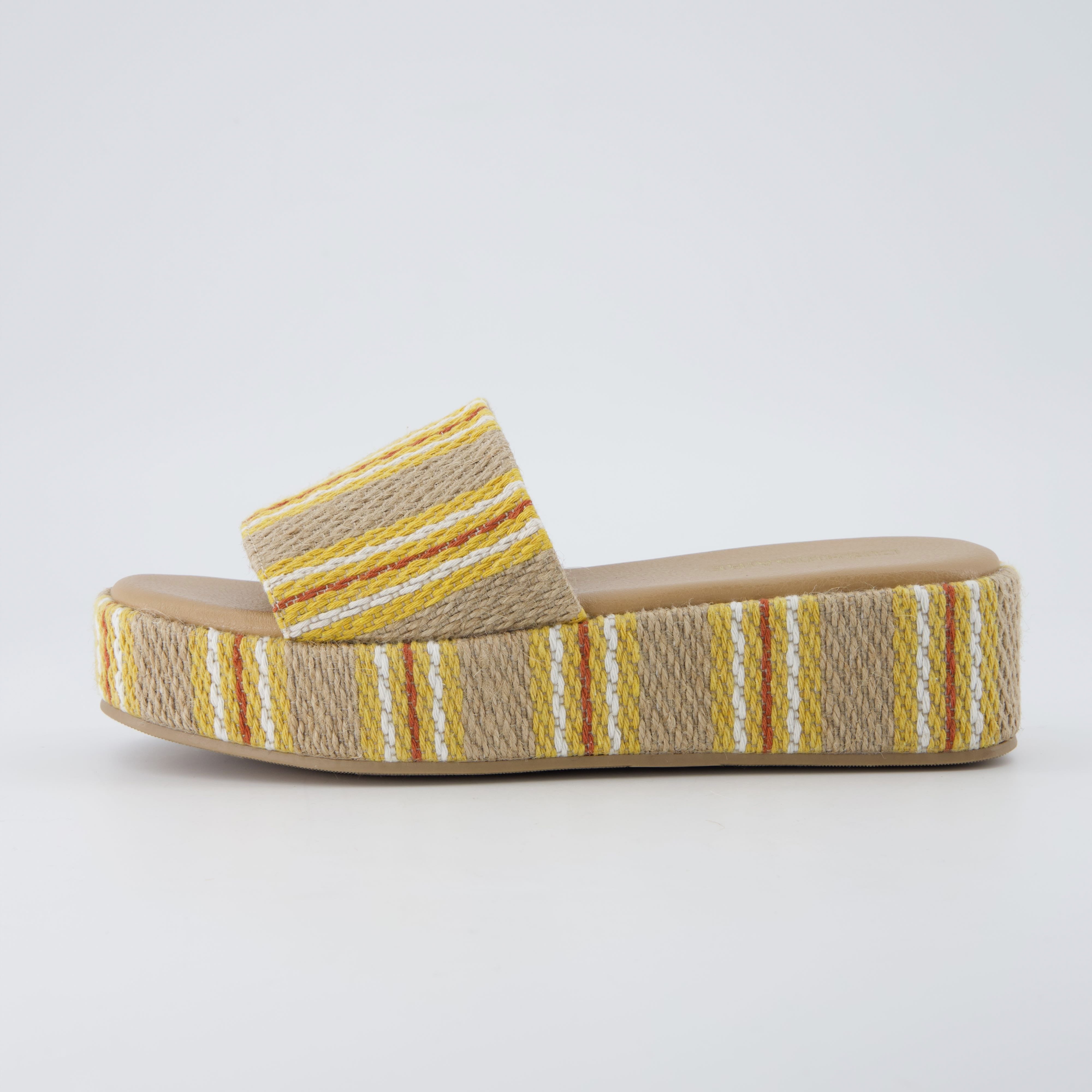 Kudos Platform Sandal Natural Raffia