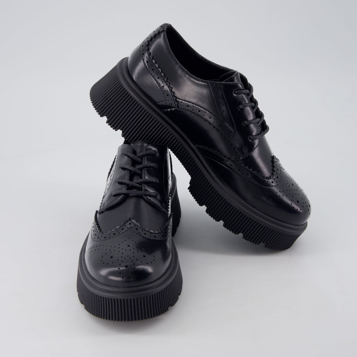 Landau Platform Oxford Dress Shoes Black Medium