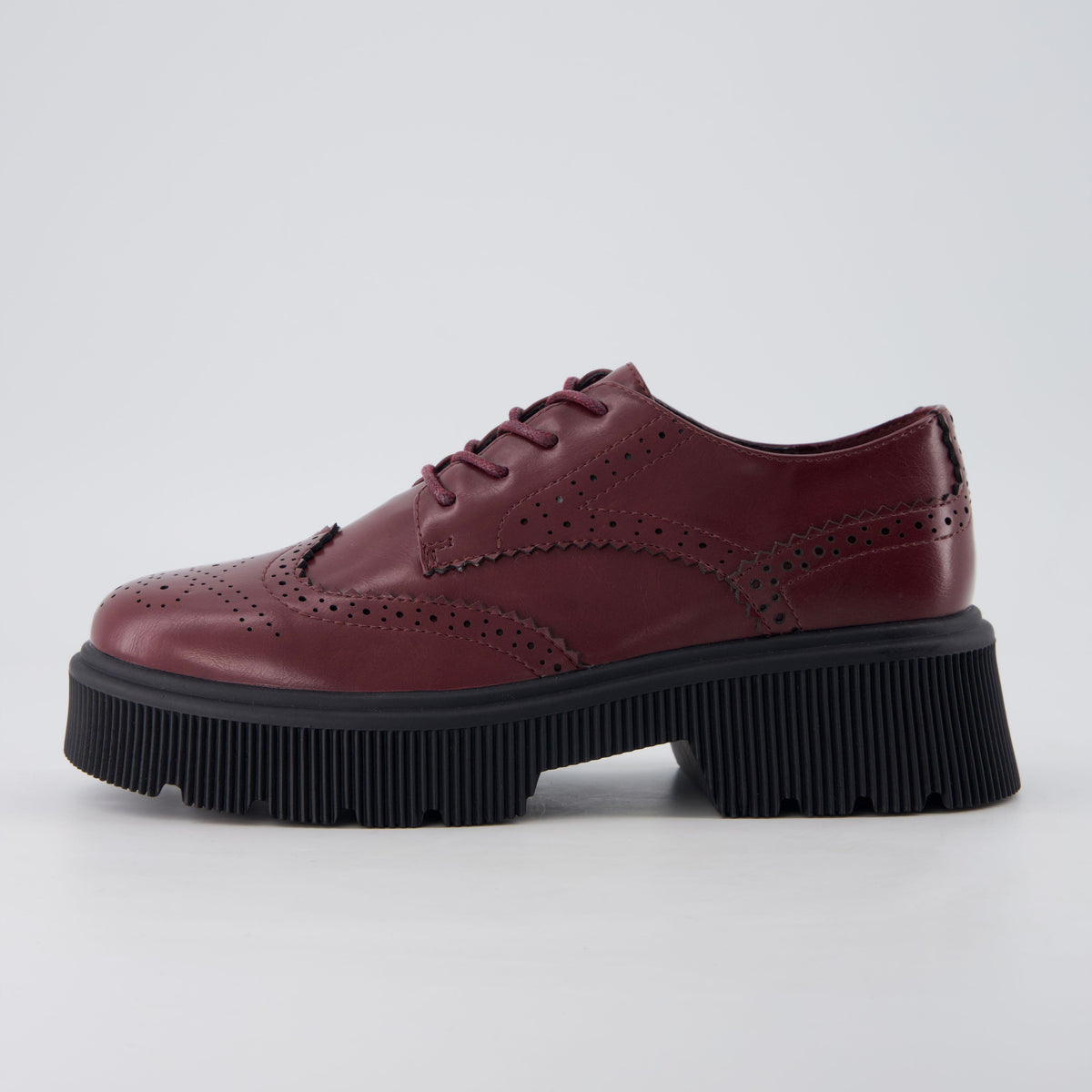 Landau Platform Oxford Dress Shoes Burgundy Medium