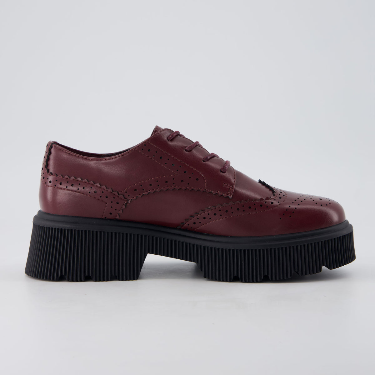 Landau Platform Oxford Dress Shoes Burgundy Medium