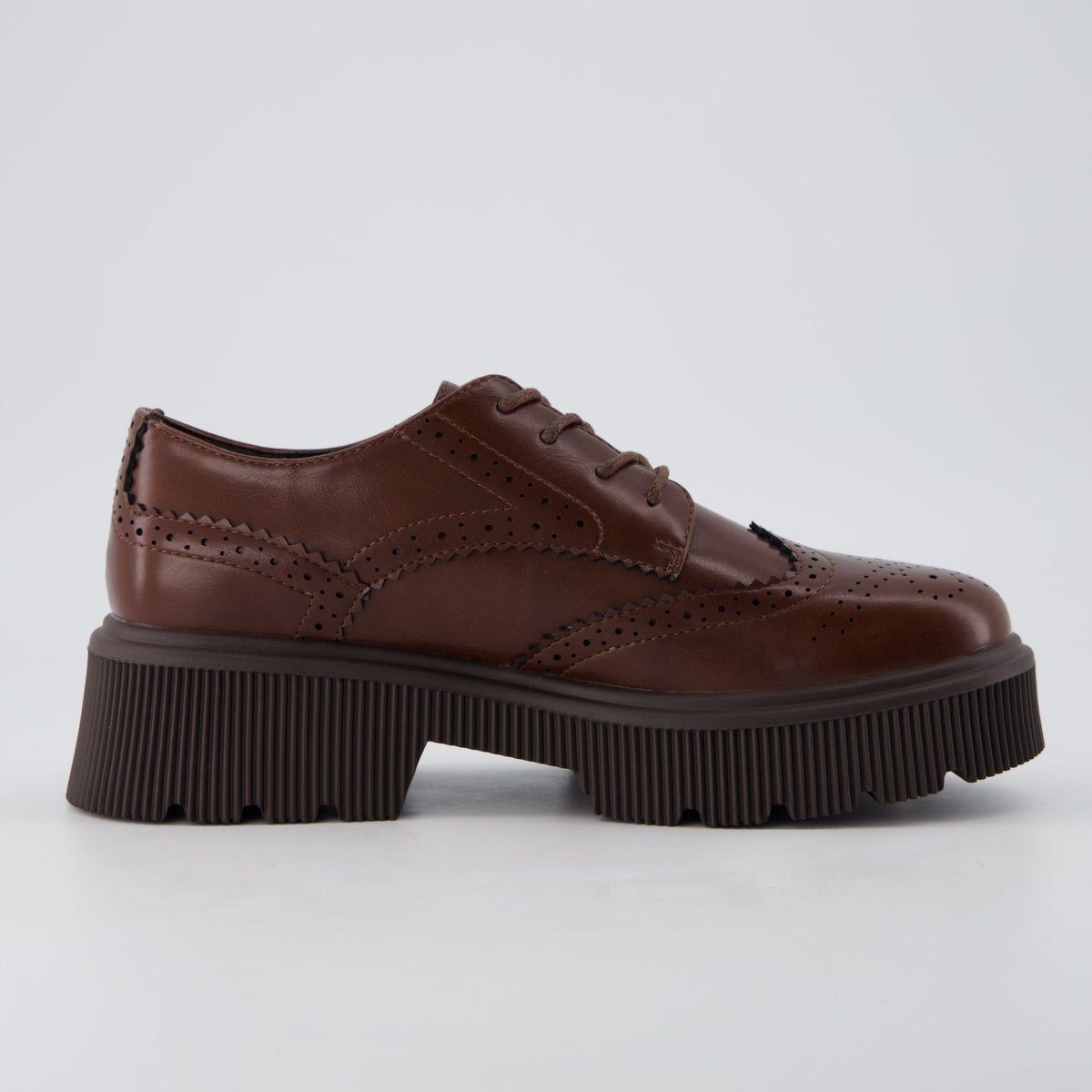 Landau Platform Oxford Dress Shoes Brown Medium