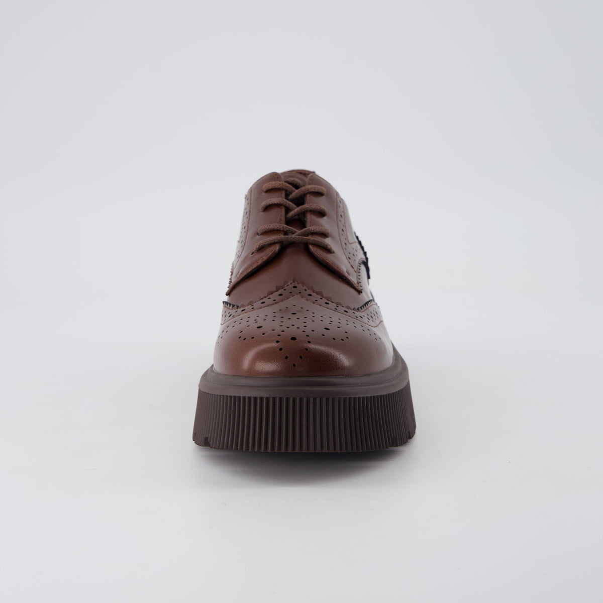 Landau Platform Oxford Dress Shoes Brown Medium