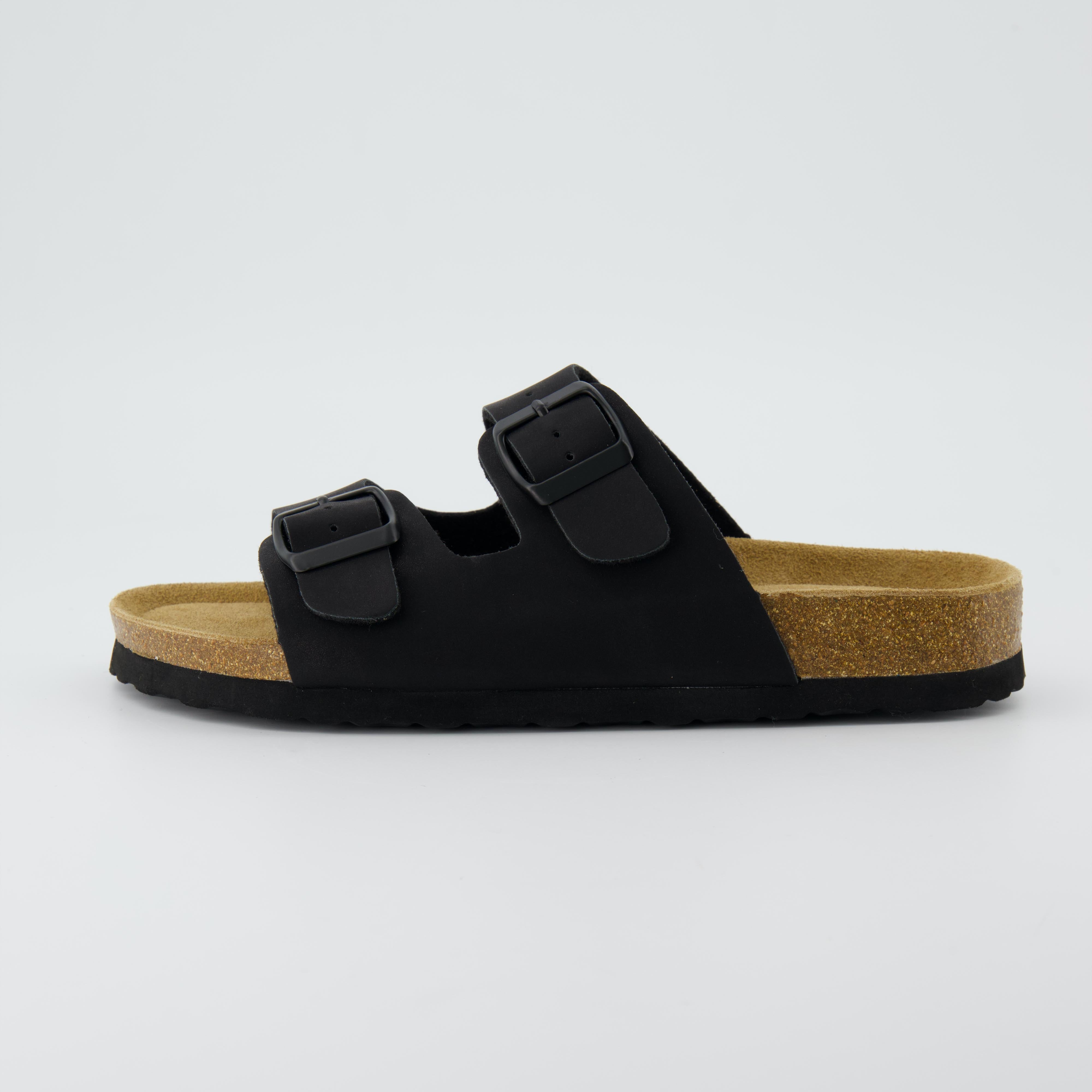 Lane Cork Footbed Sandal Black