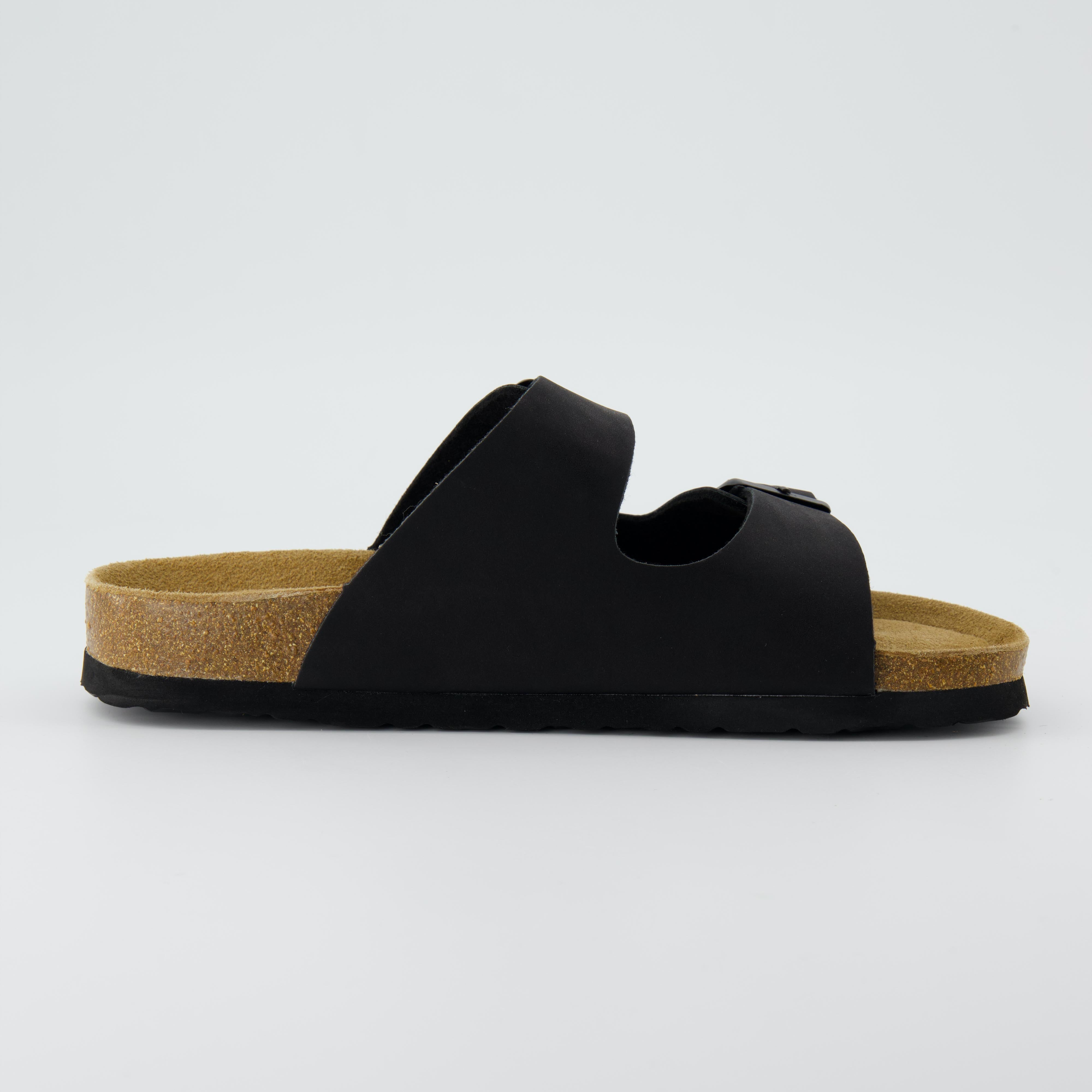 Lane Cork Footbed Sandal Black