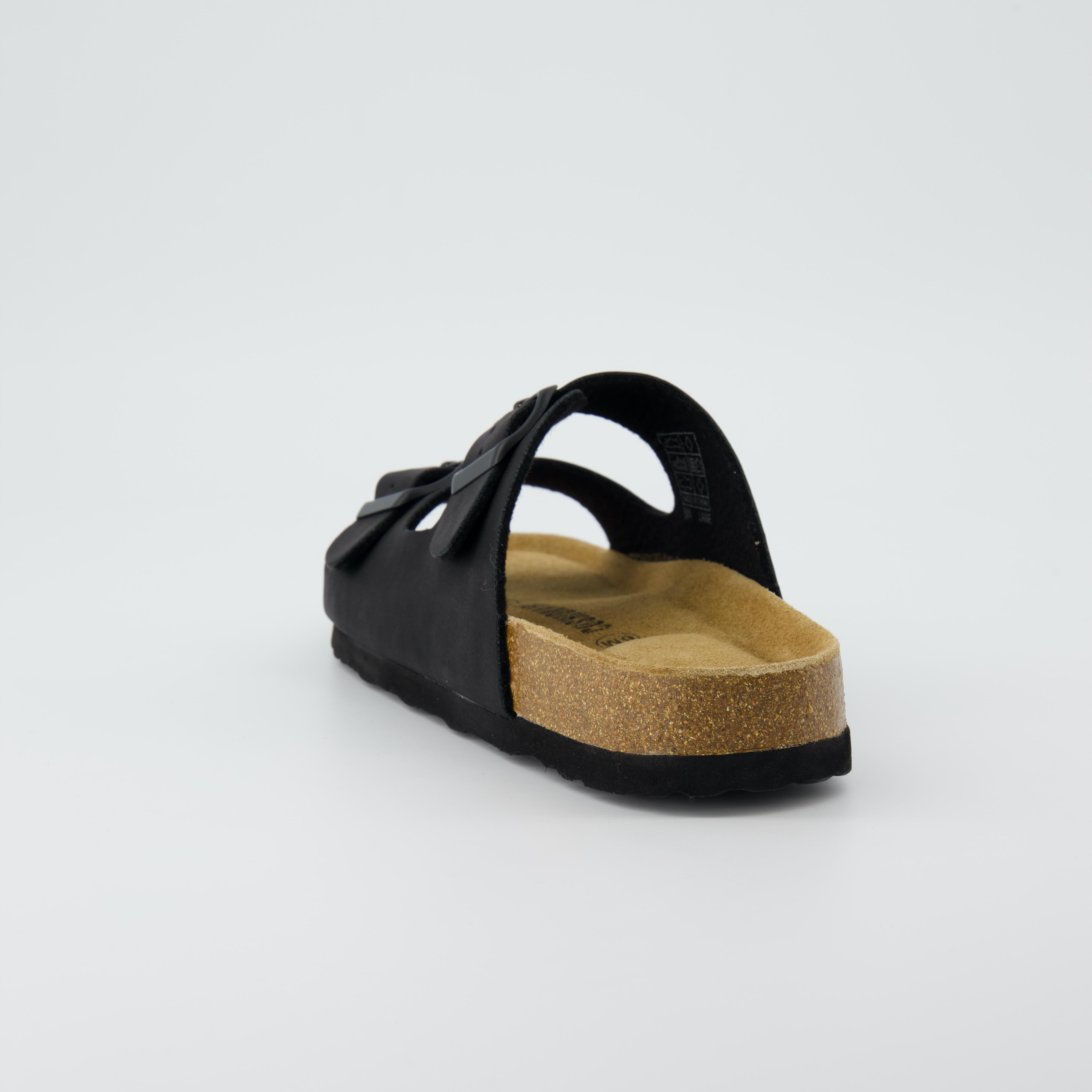 Lane Cork Footbed Sandal Black