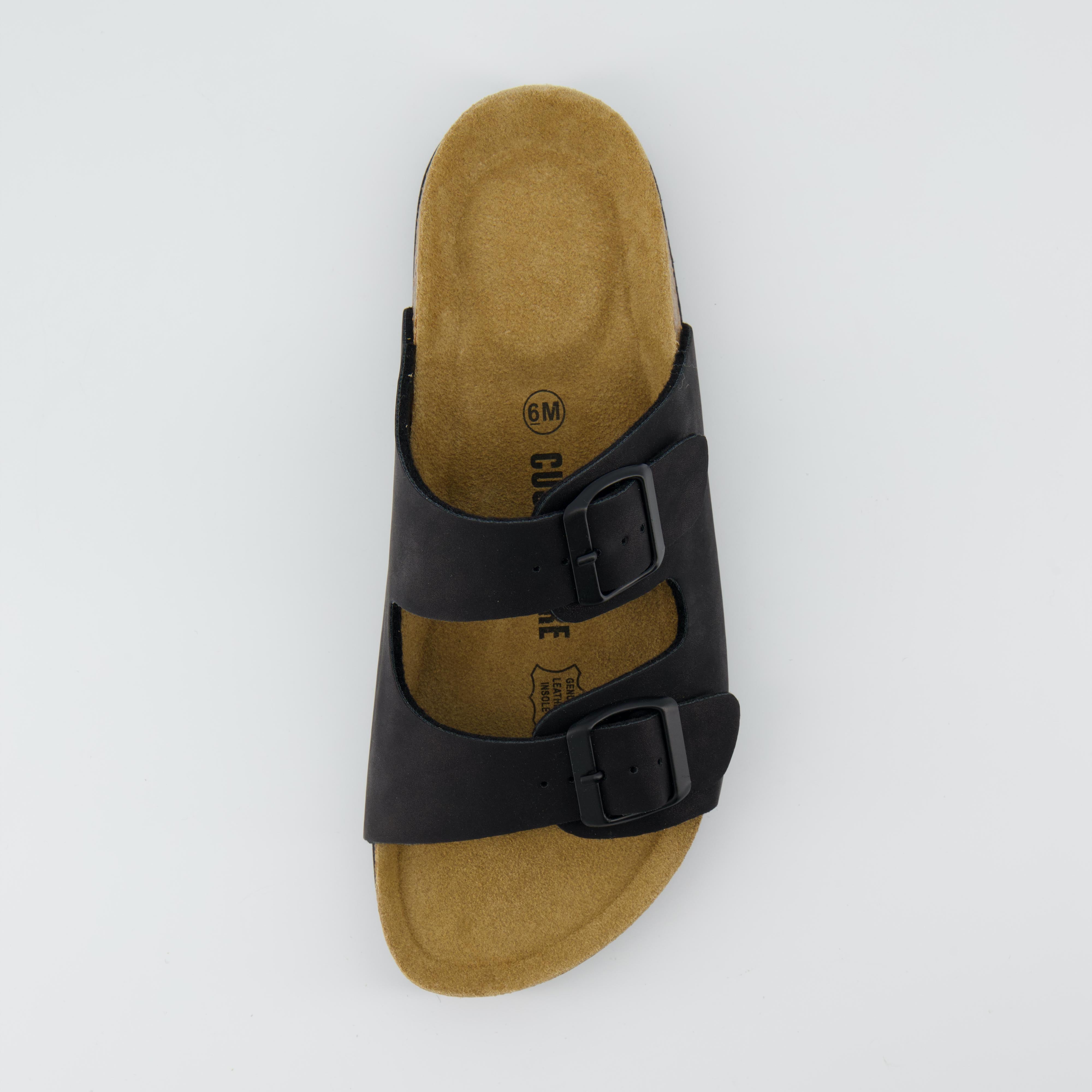 Lane Cork Footbed Sandal Black