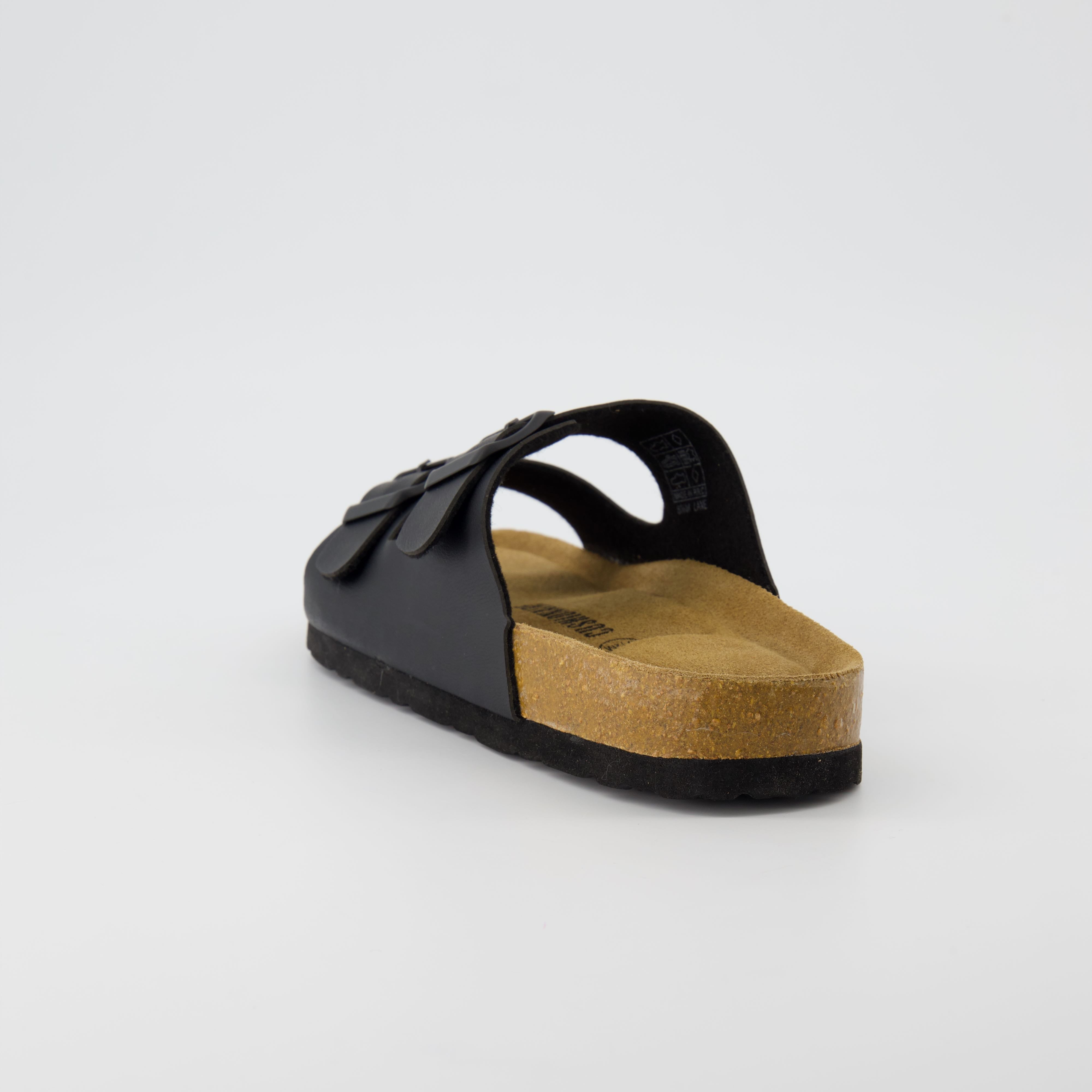 Lane Cork Footbed Sandal Black Nappa