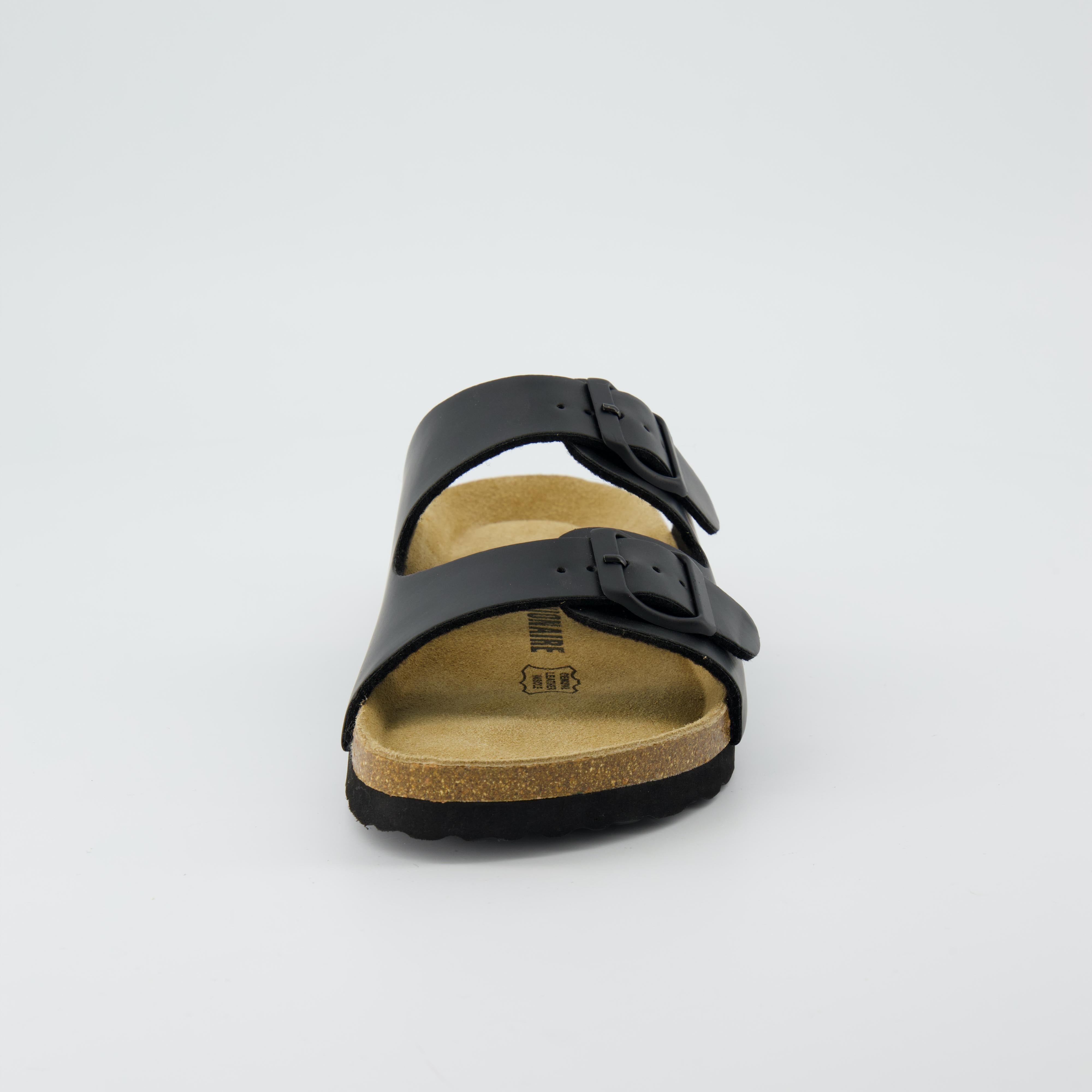 Lane Cork Footbed Sandal Black Oily