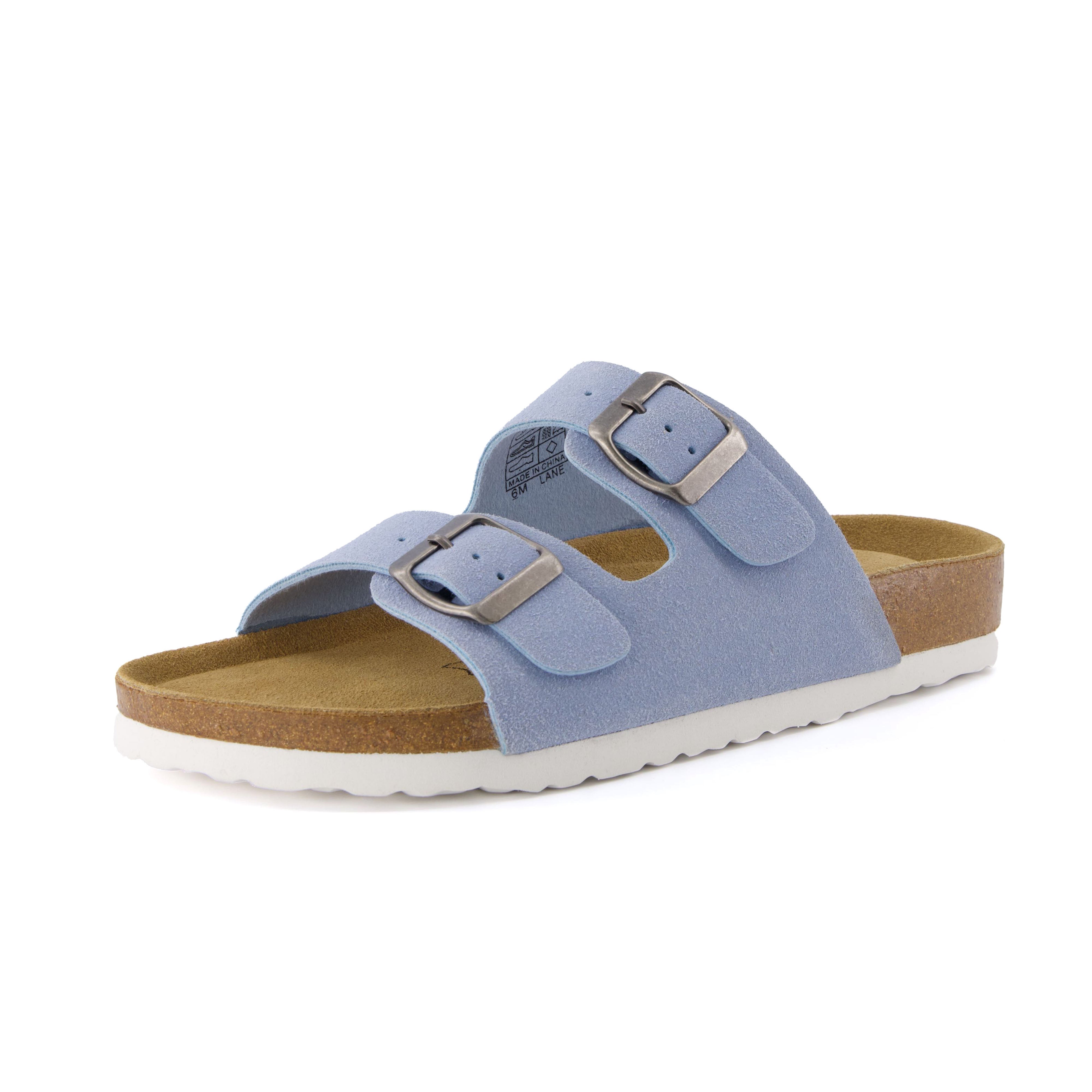 Lane Cork Footbed Sandal Suedes Lt. Blue Suede