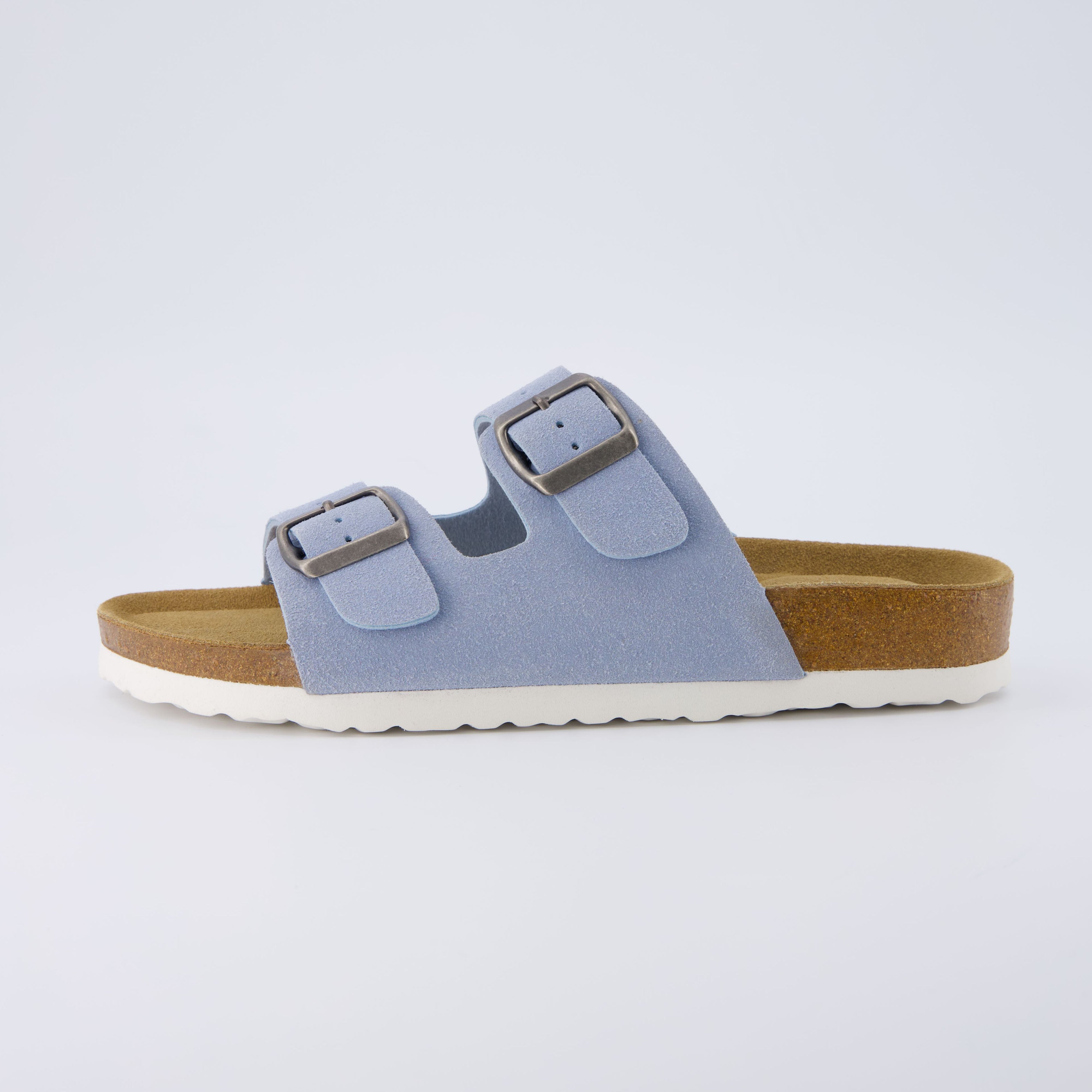 Lane Cork Footbed Sandal Suedes Lt. Blue Suede