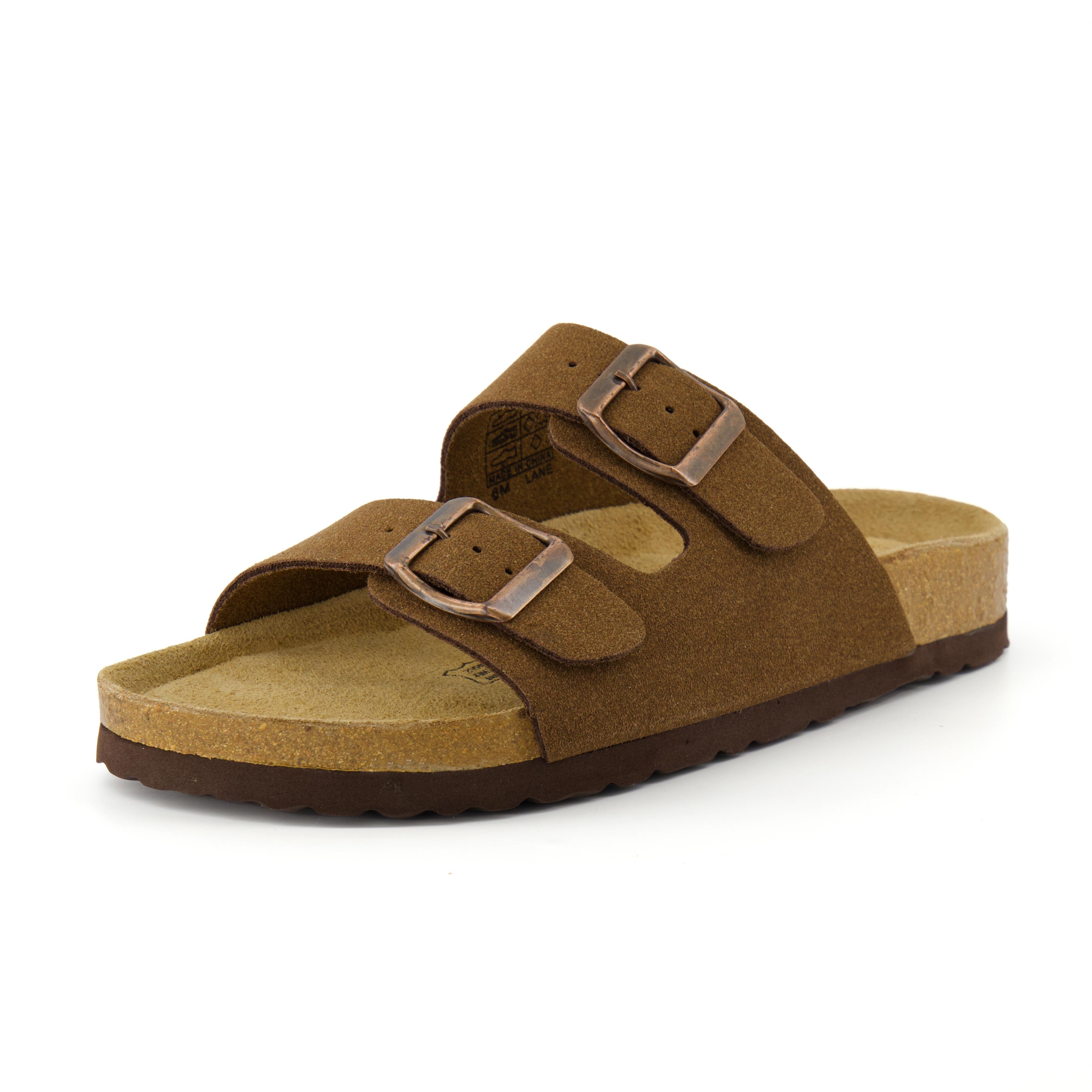 Lane Cork Footbed Sandal Suedes Brown Suede