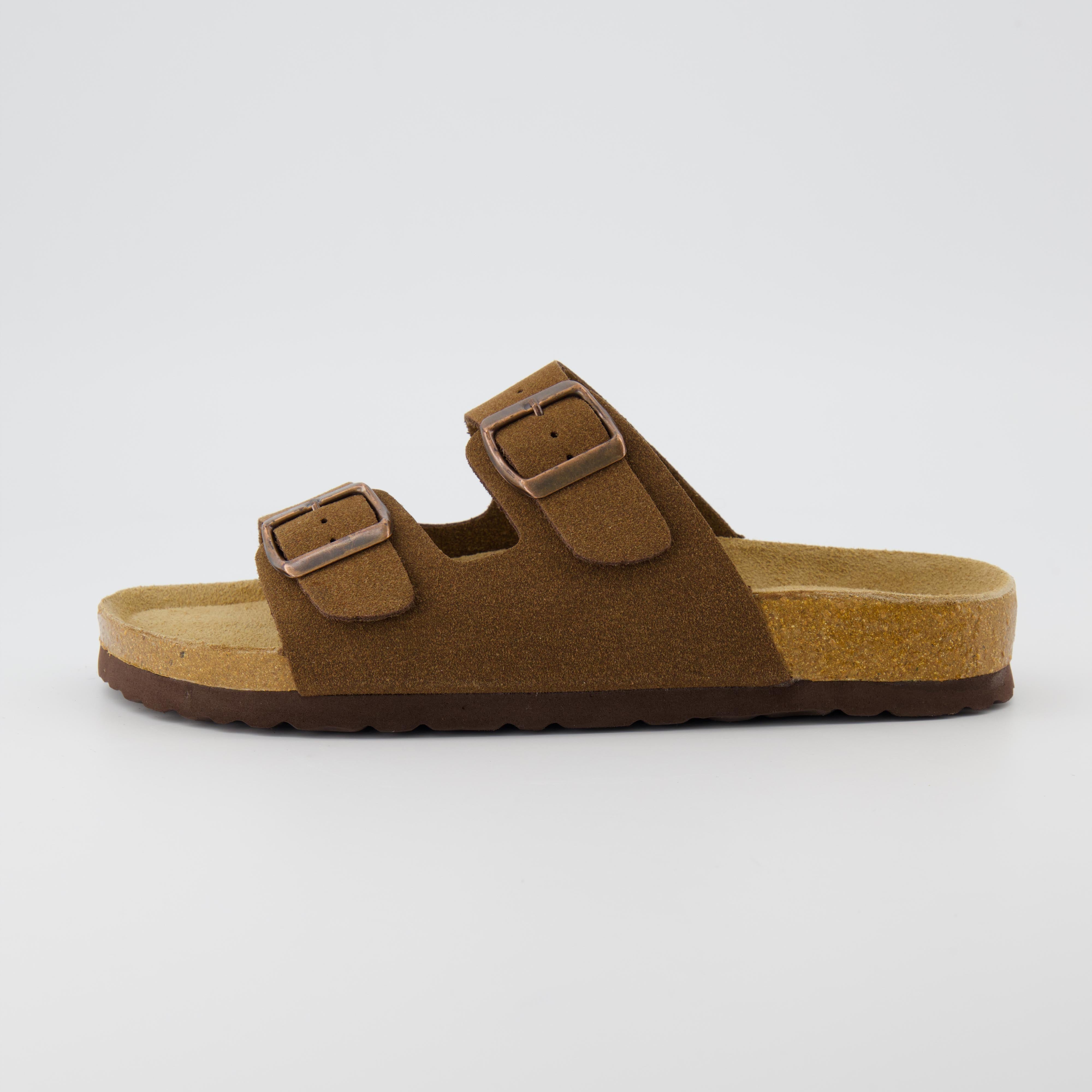 Lane Cork Footbed Sandal Suedes Brown Suede