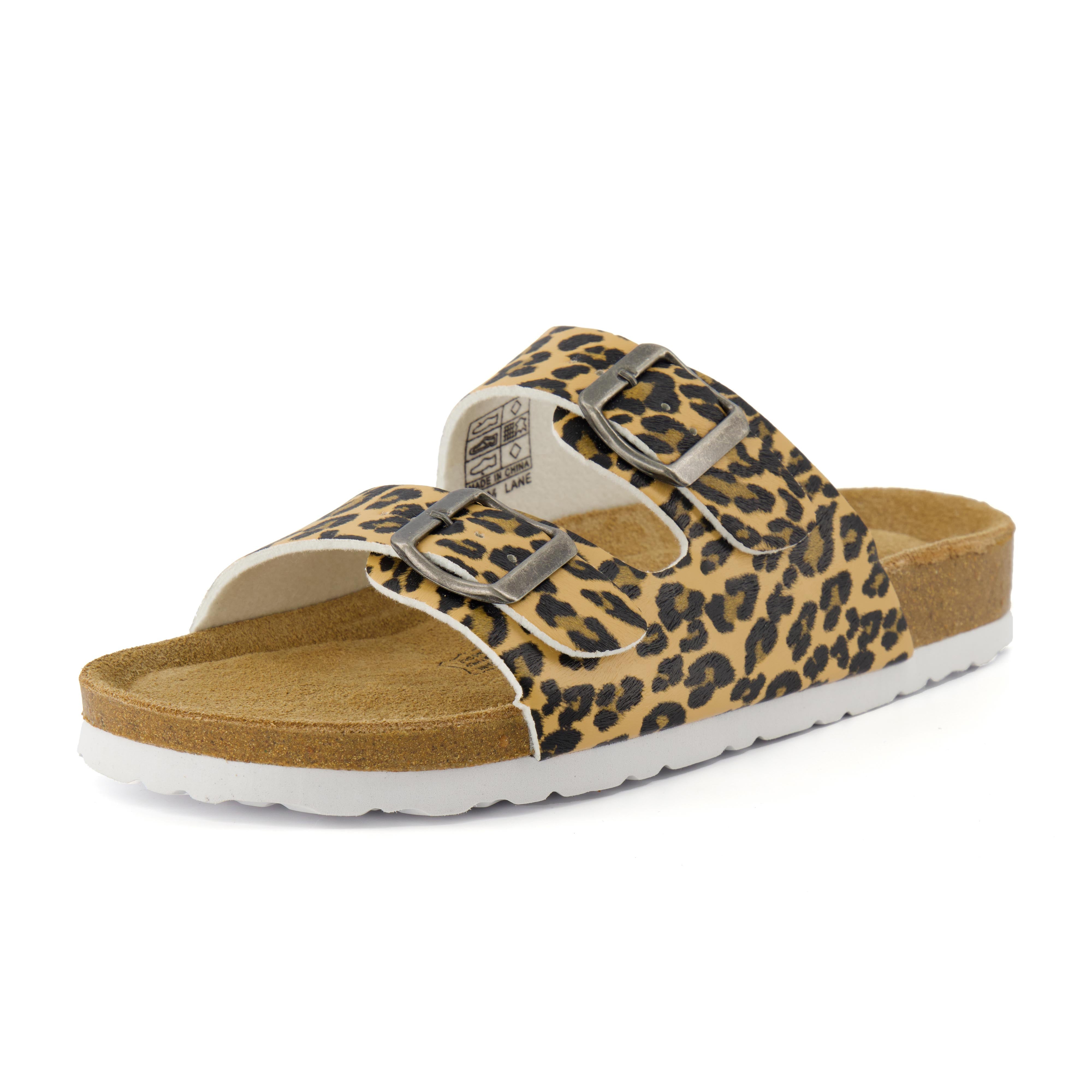 Lane Cork Footbed Sandal Leopard