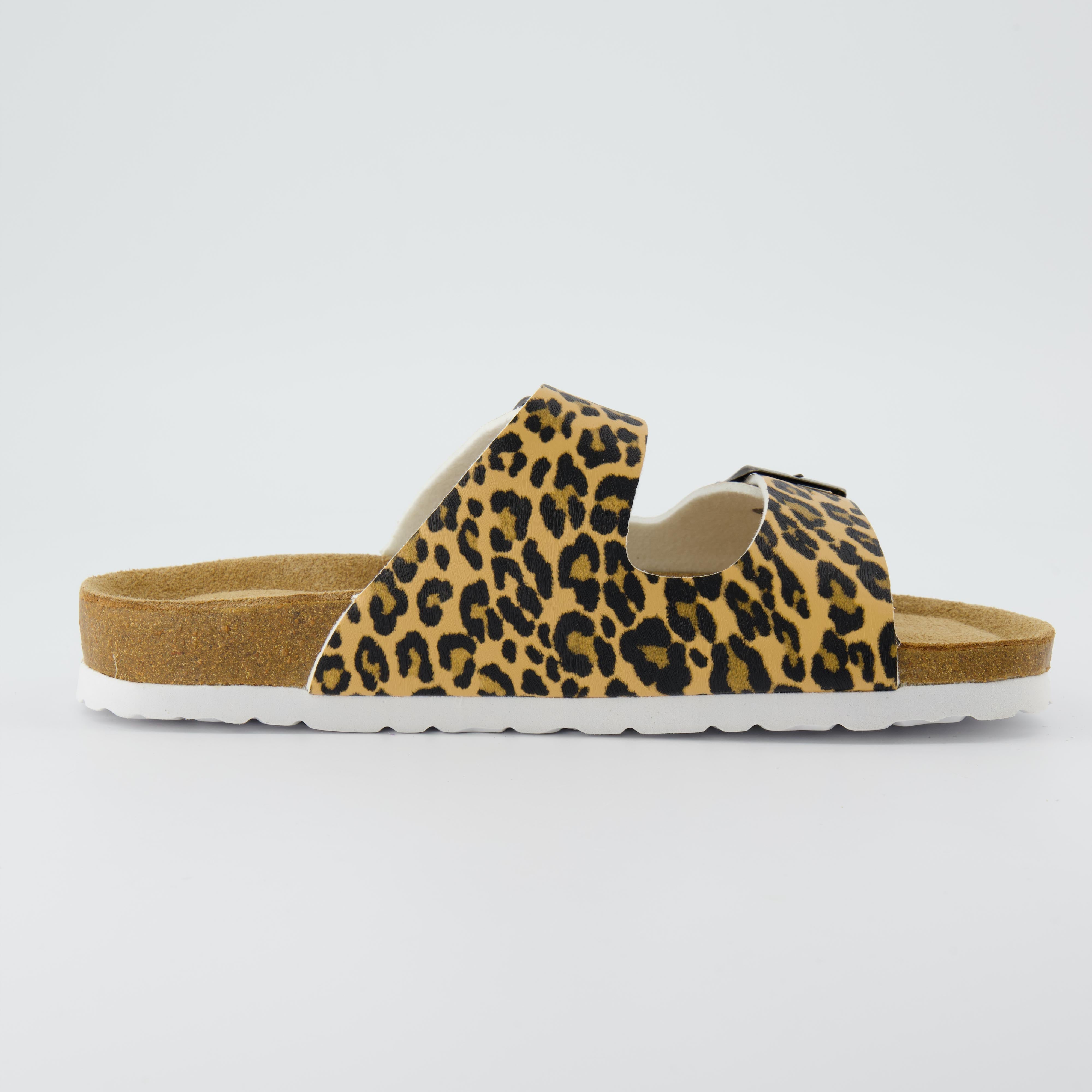 Lane Cork Footbed Sandal Leopard