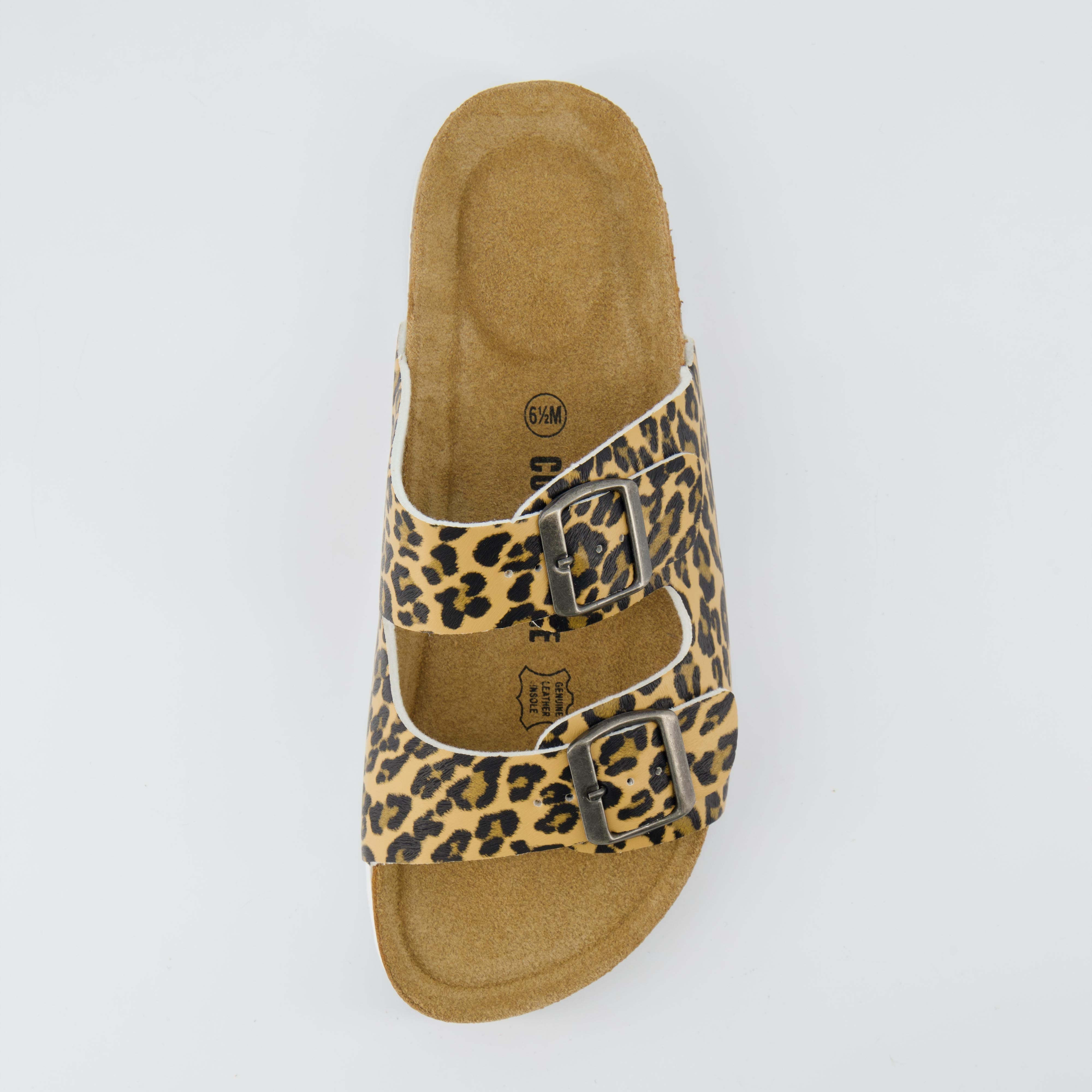Lane Cork Footbed Sandal Leopard