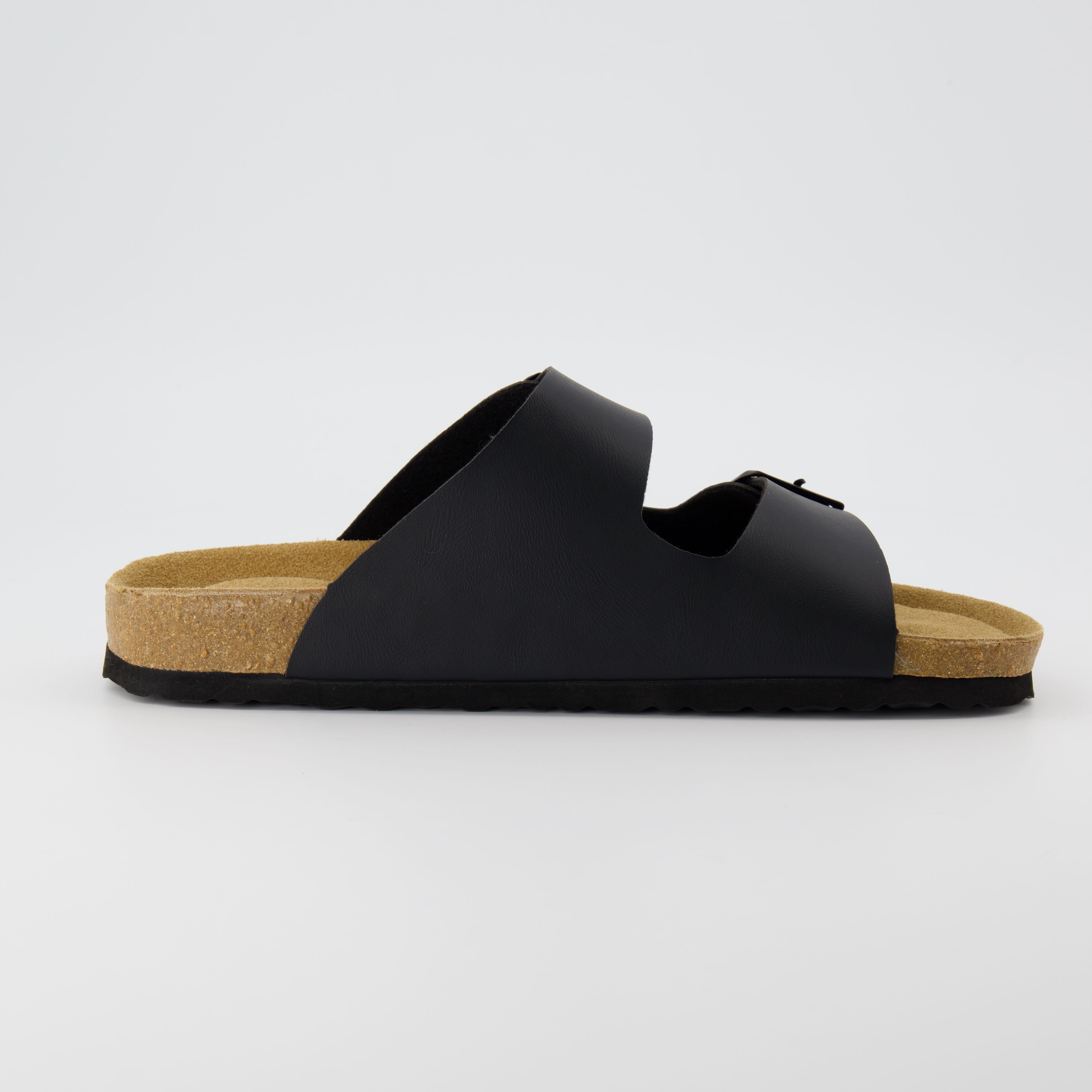 Lane Men's Cork Footbed Sandal Black Nappa