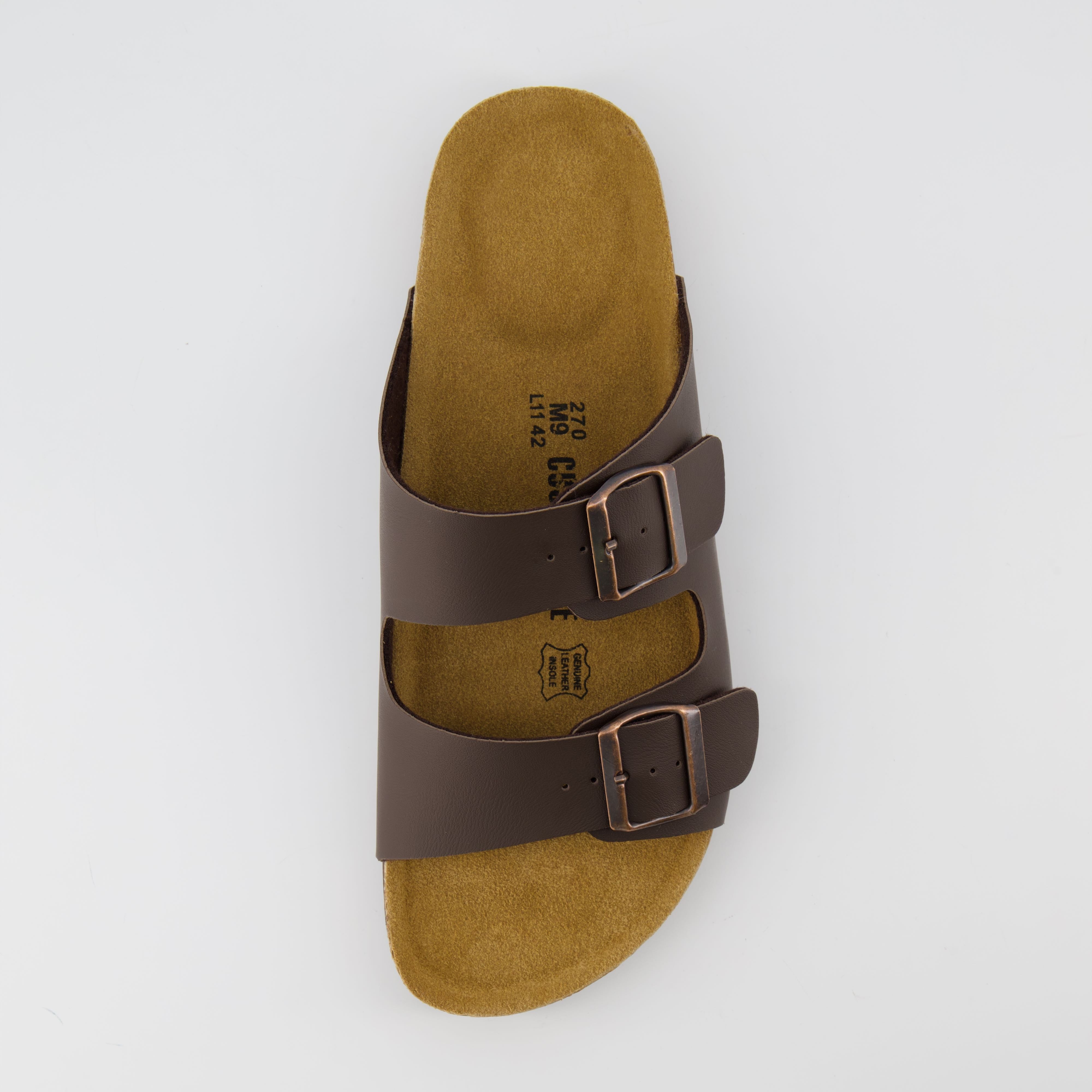 Lane Men's Cork Footbed Sandal Brown Nappa