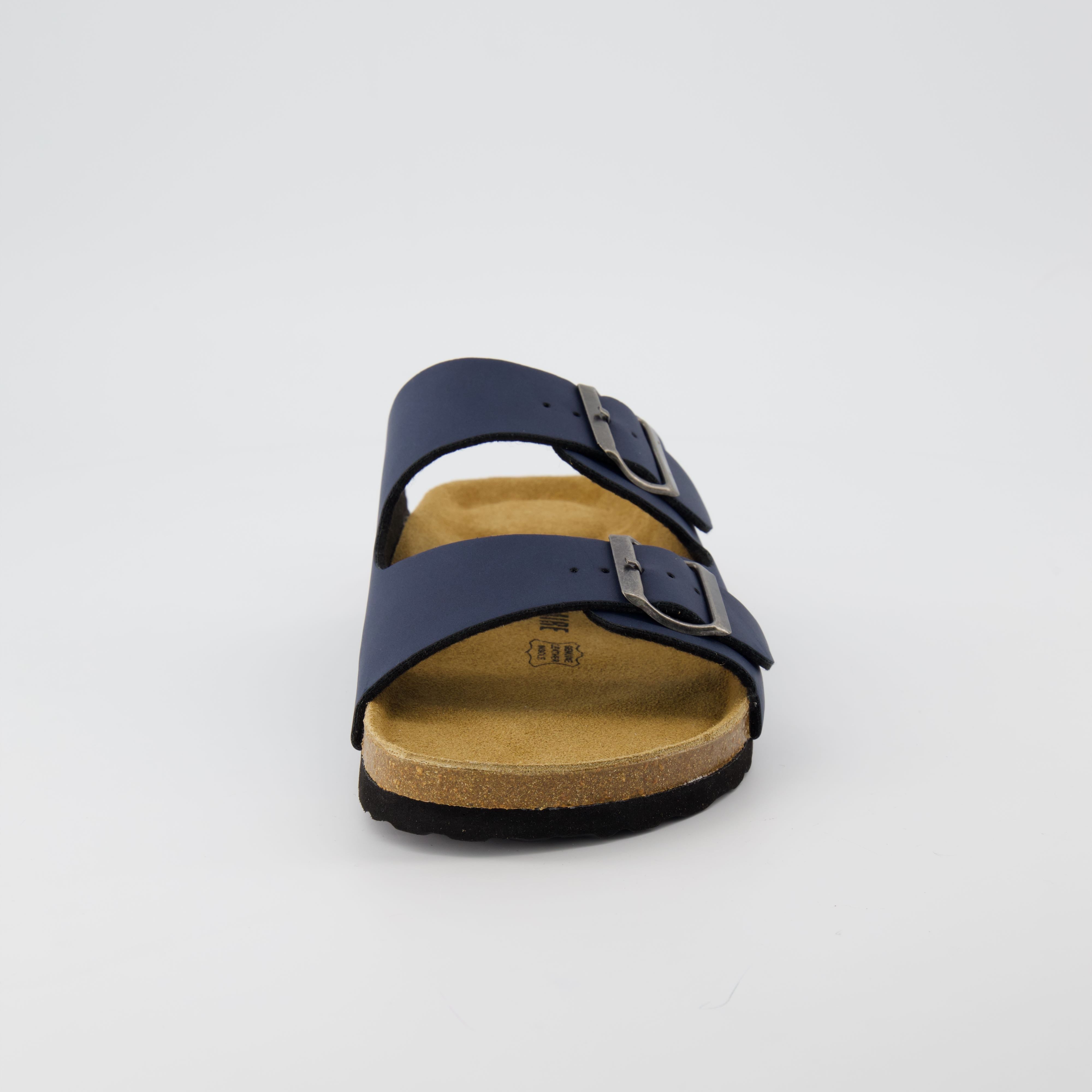Lane Men's Cork Footbed Sandal Navy Nappa 13
