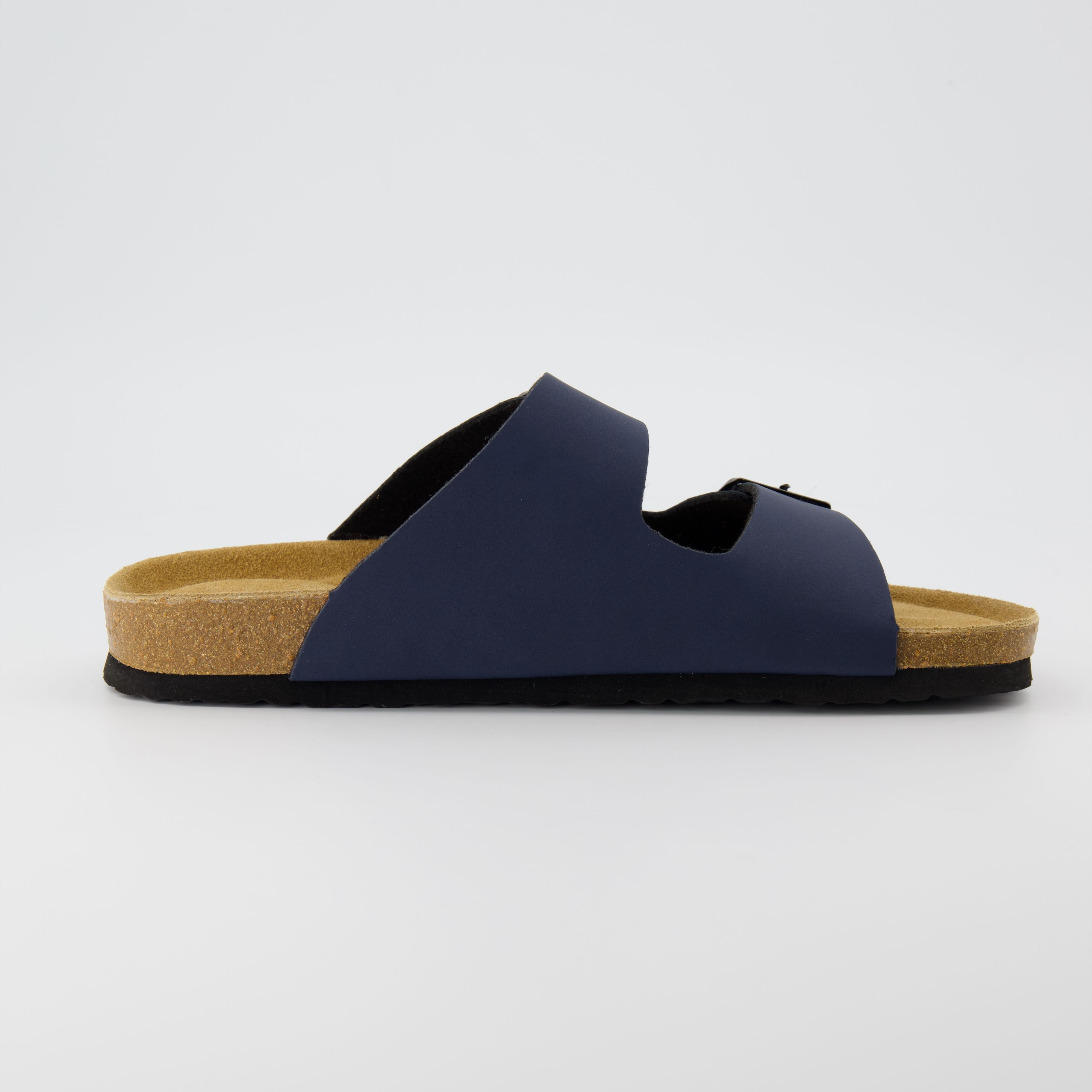 Lane Men's Cork Footbed Sandal Navy Nappa 13