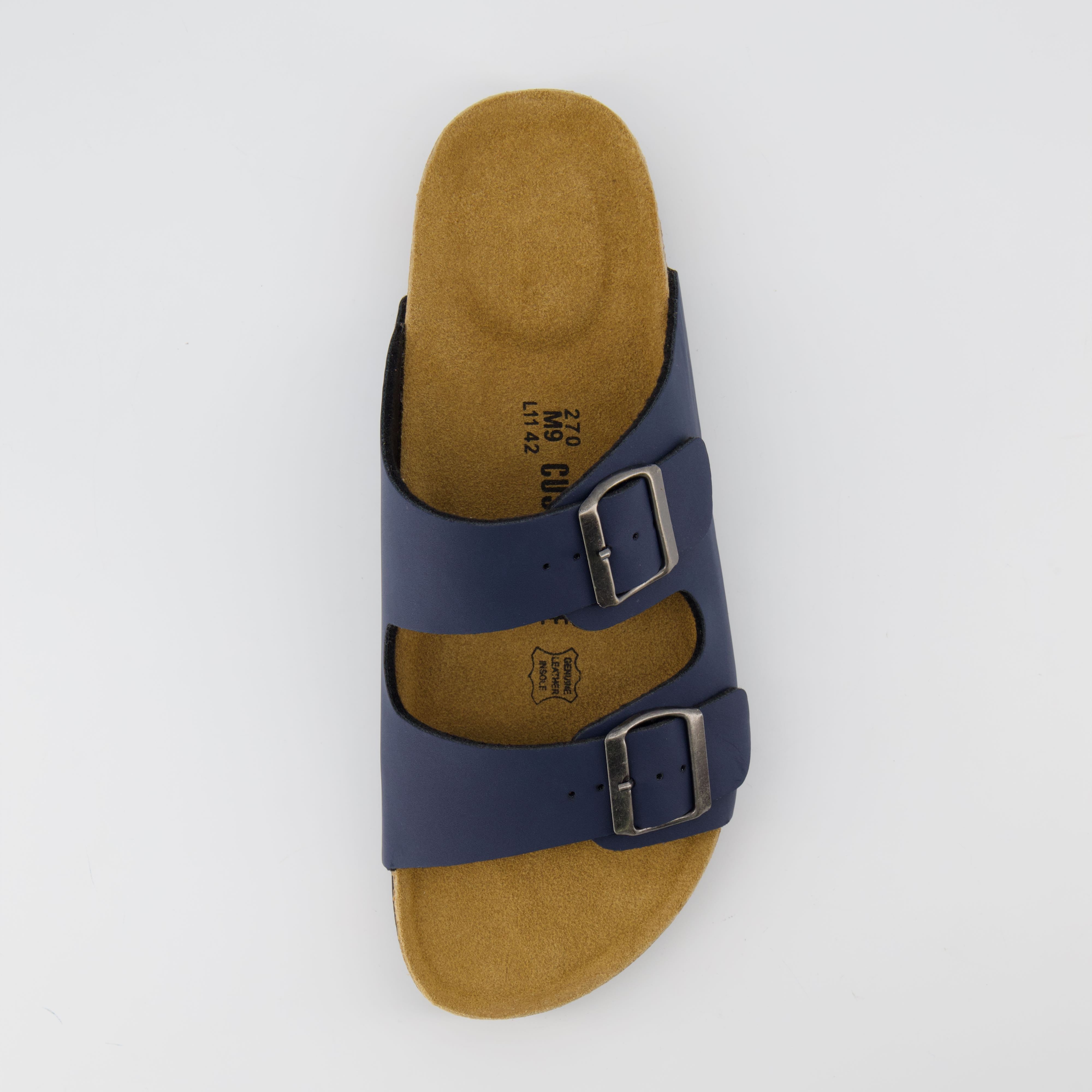 Lane Men's Cork Footbed Sandal Navy Nappa 13