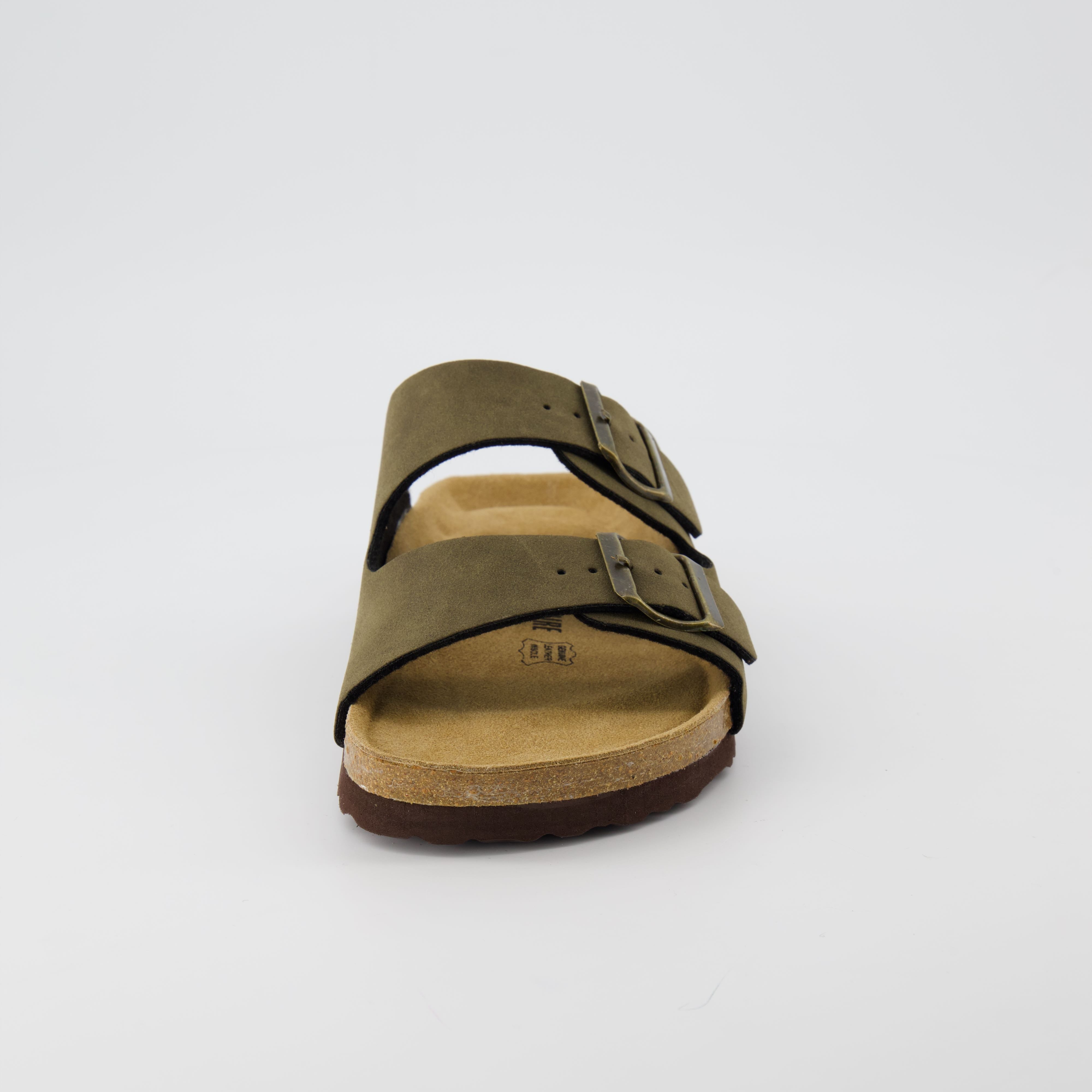 Lane Men's Cork Footbed Sandal Olive Nubuck