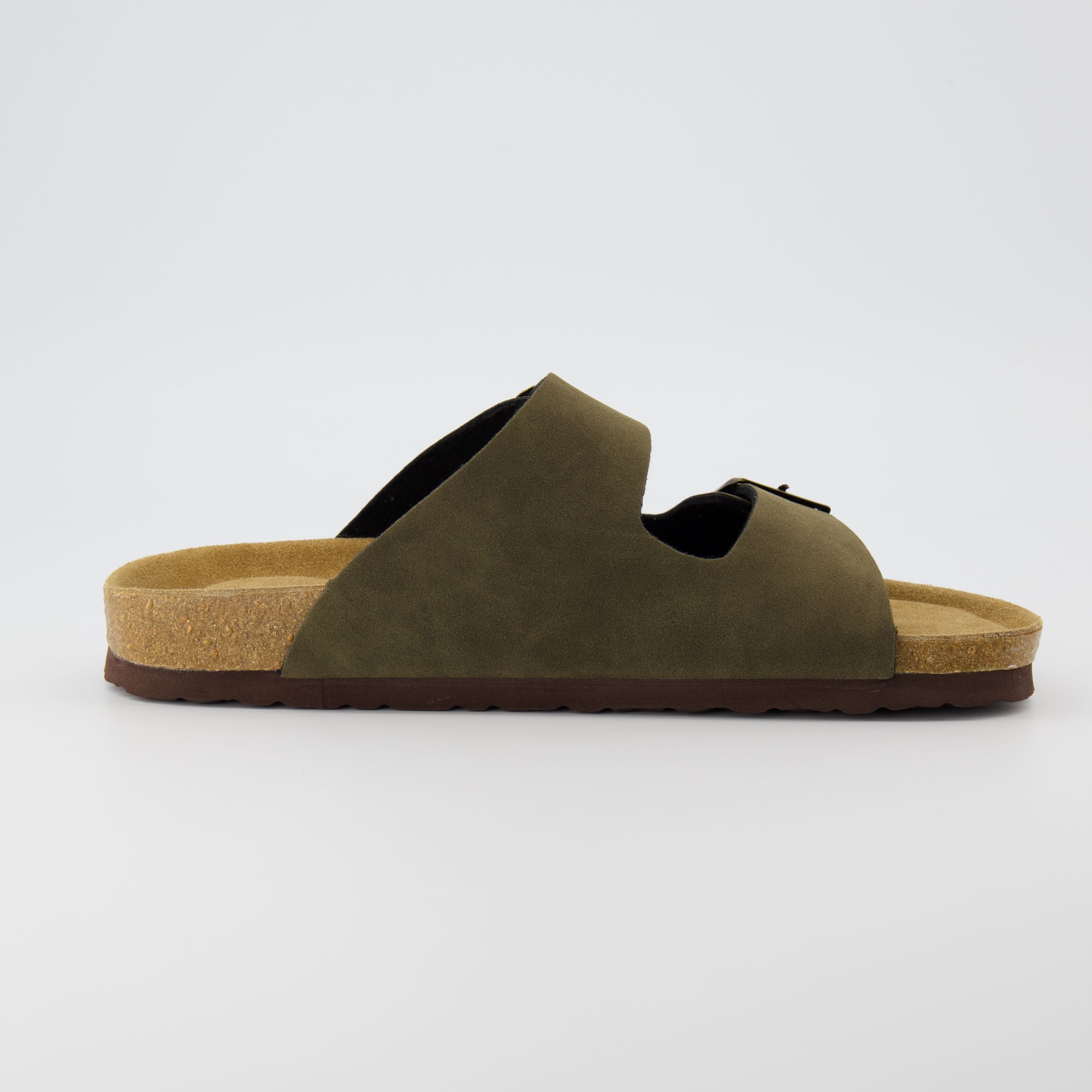 Lane Men's Cork Footbed Sandal Olive Nubuck