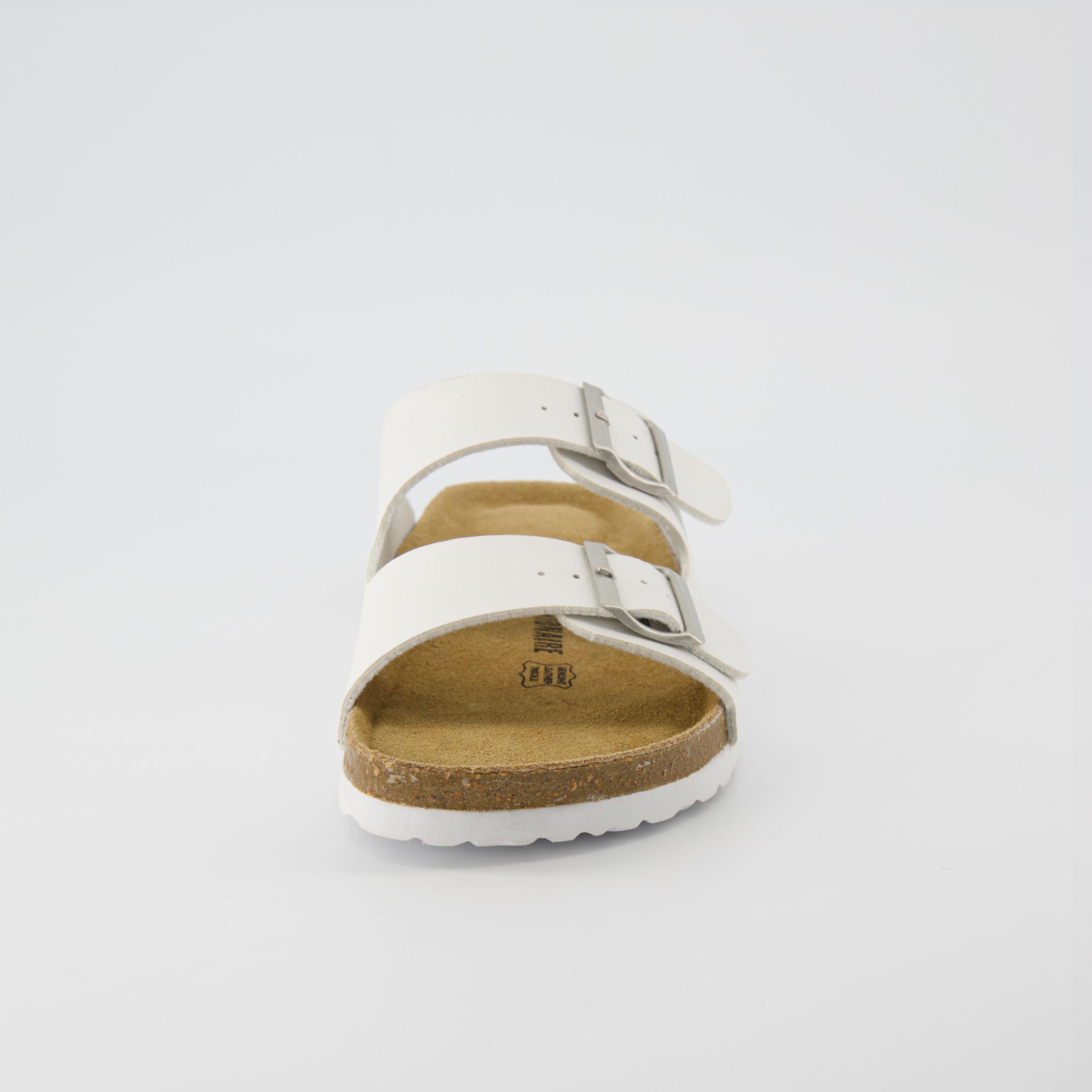 Lane Men's Cork Footbed Sandal White Nappa