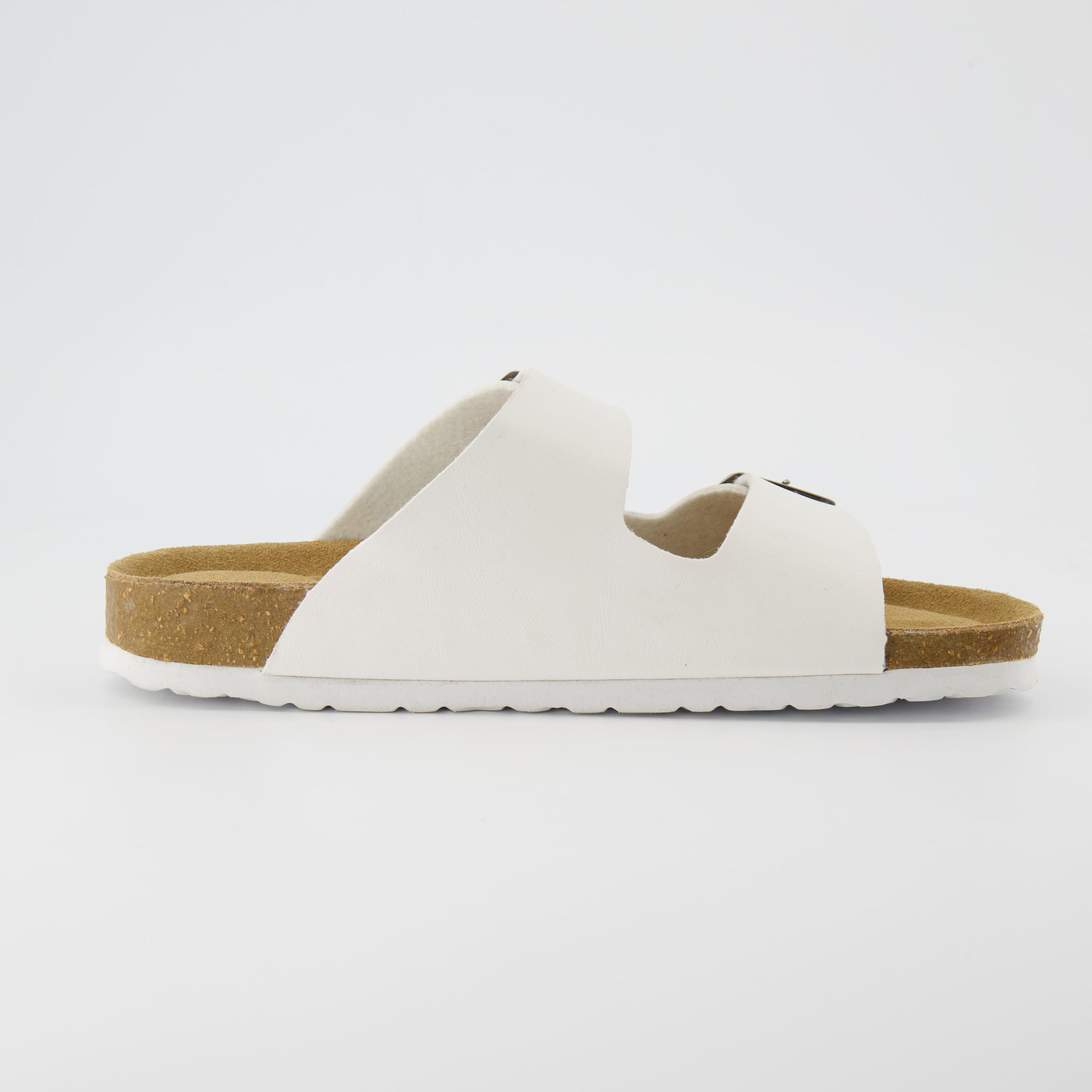 Lane Men's Cork Footbed Sandal White Nappa