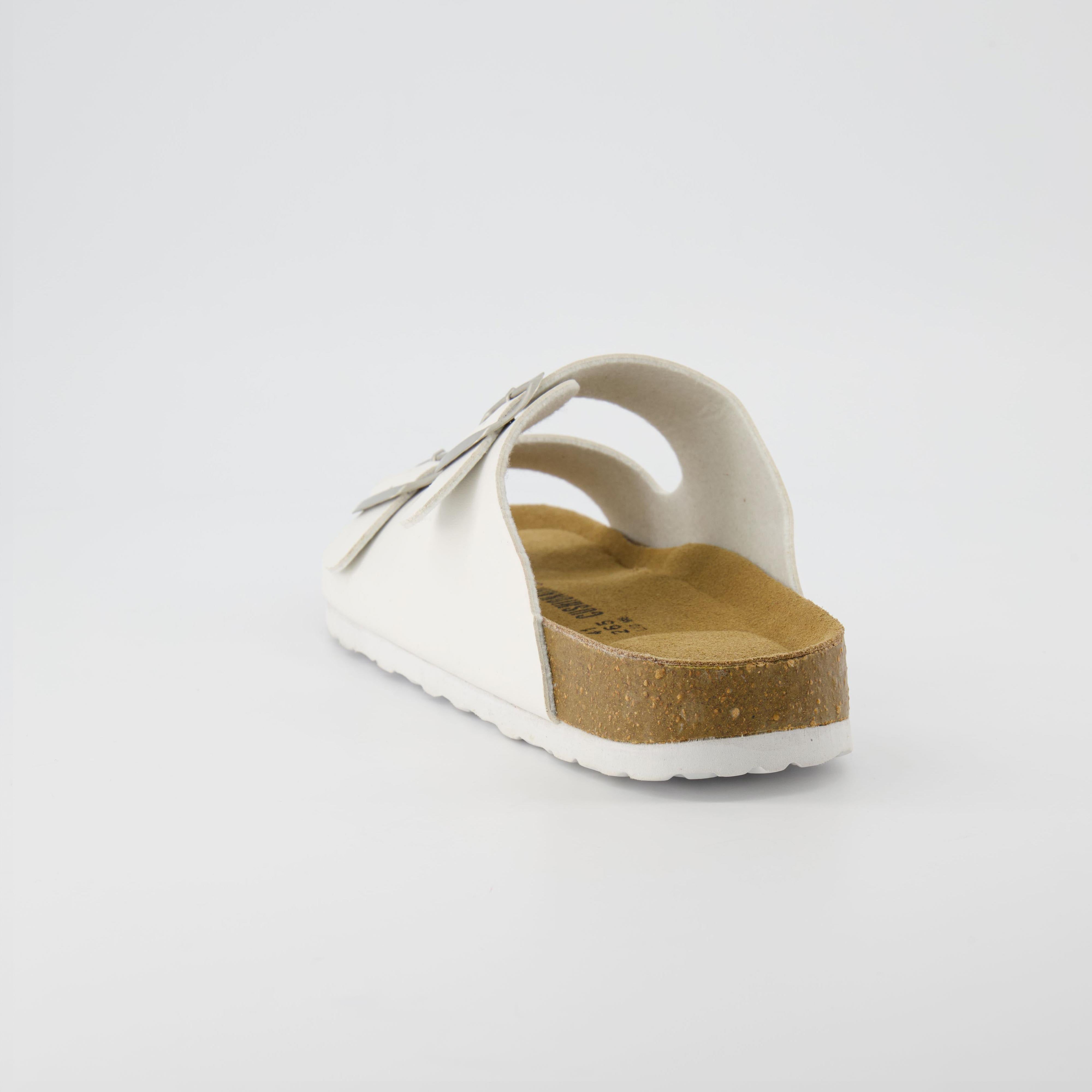 Lane Men's Cork Footbed Sandal White Nappa