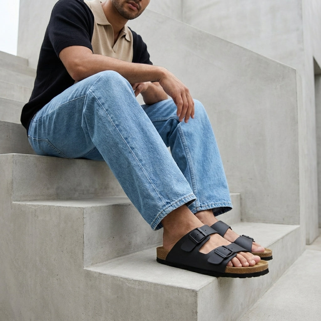 Lane Men's Cork Footbed Sandal Olive Medium