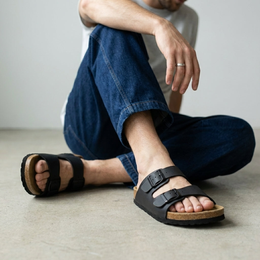 Lane Men's Cork Footbed Sandal Olive Medium